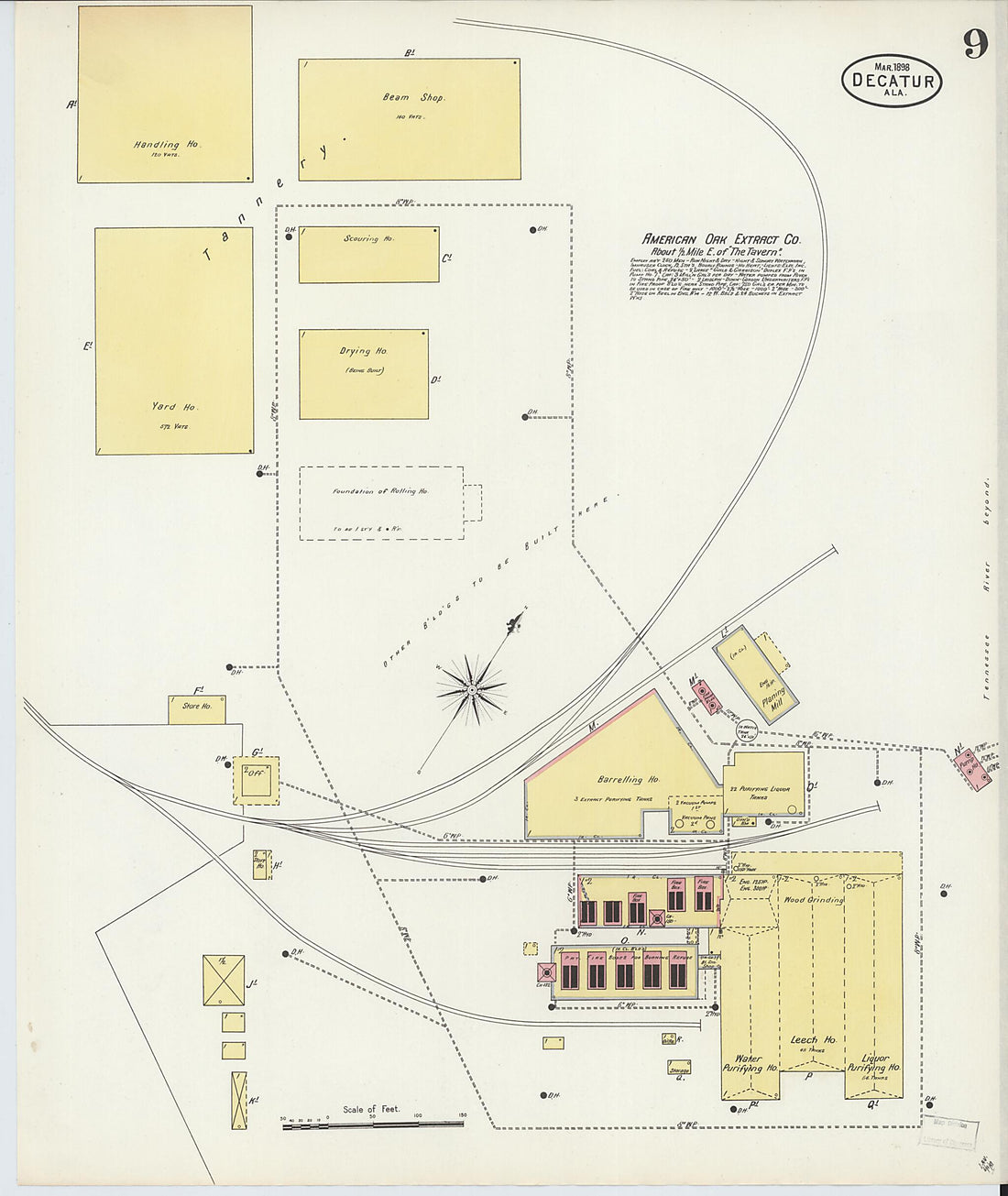 This old map of New Decatur, Morgan County, Alabama was created by Sanborn Map Company in 1898