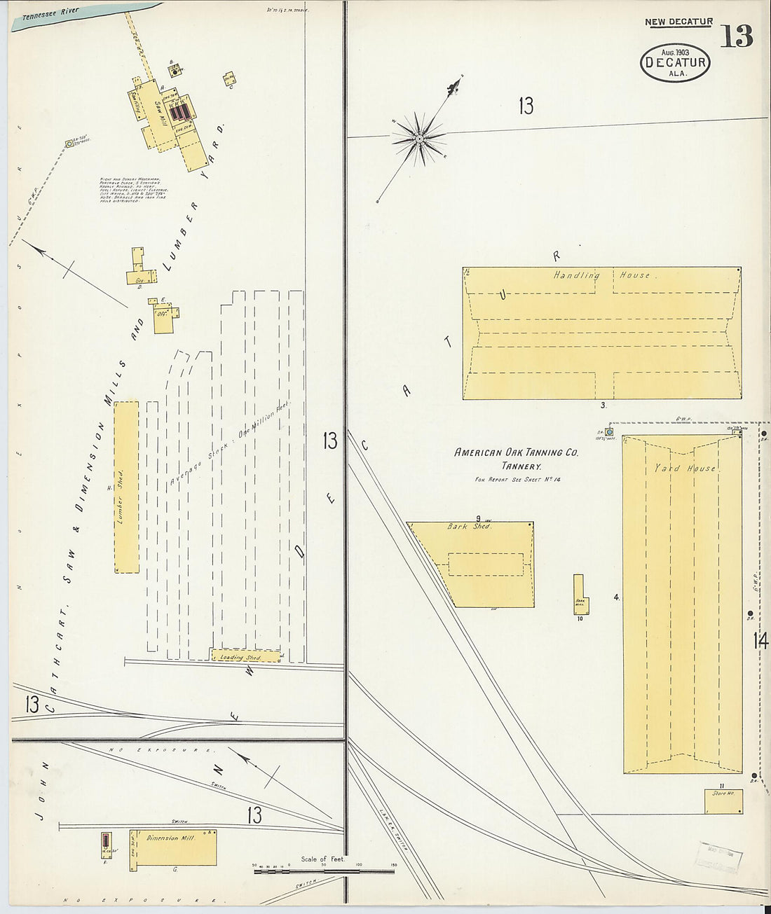 This old map of New Decatur, Morgan County, Alabama was created by Sanborn Map Company in 1903