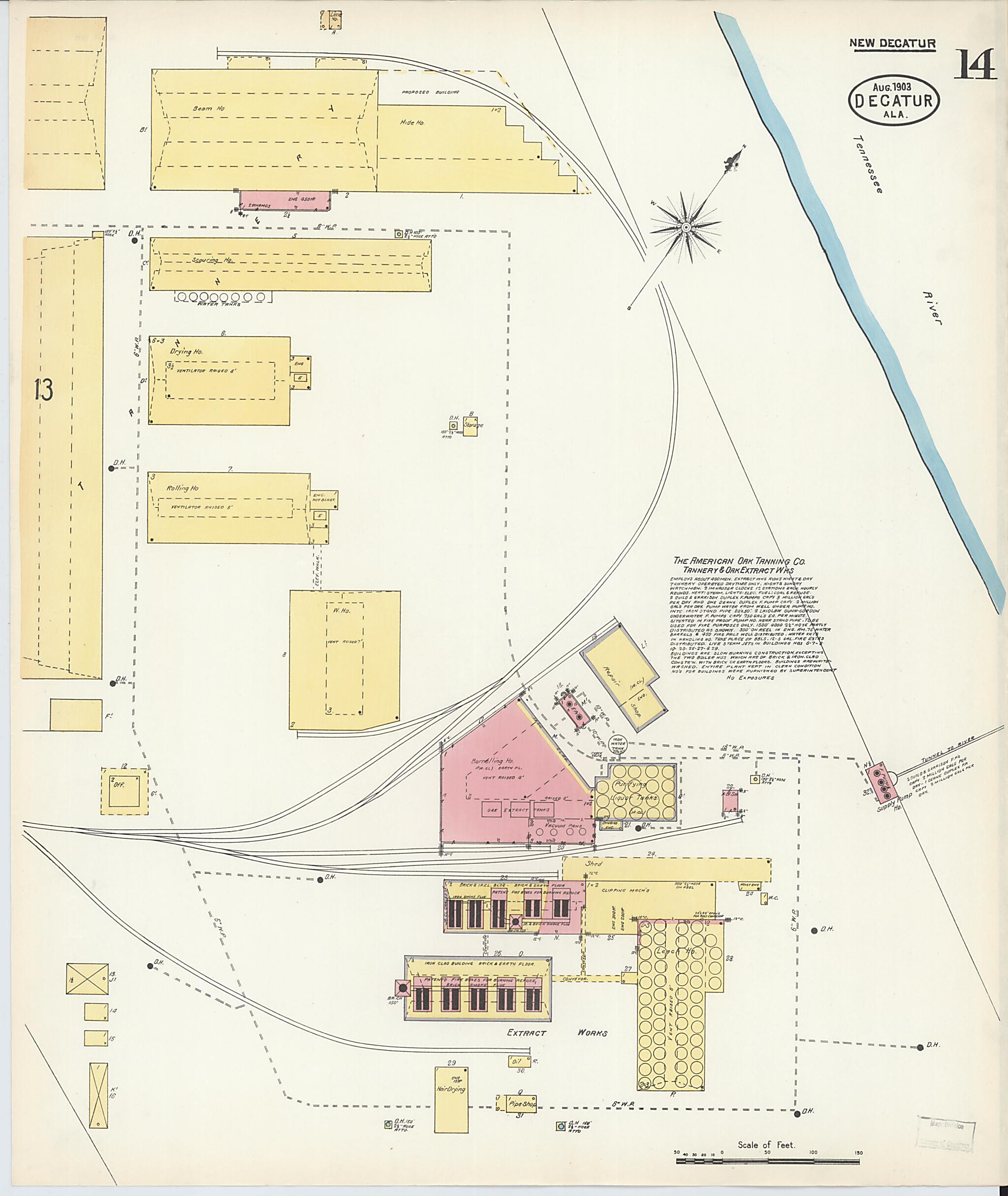 This old map of New Decatur, Morgan County, Alabama was created by Sanborn Map Company in 1903