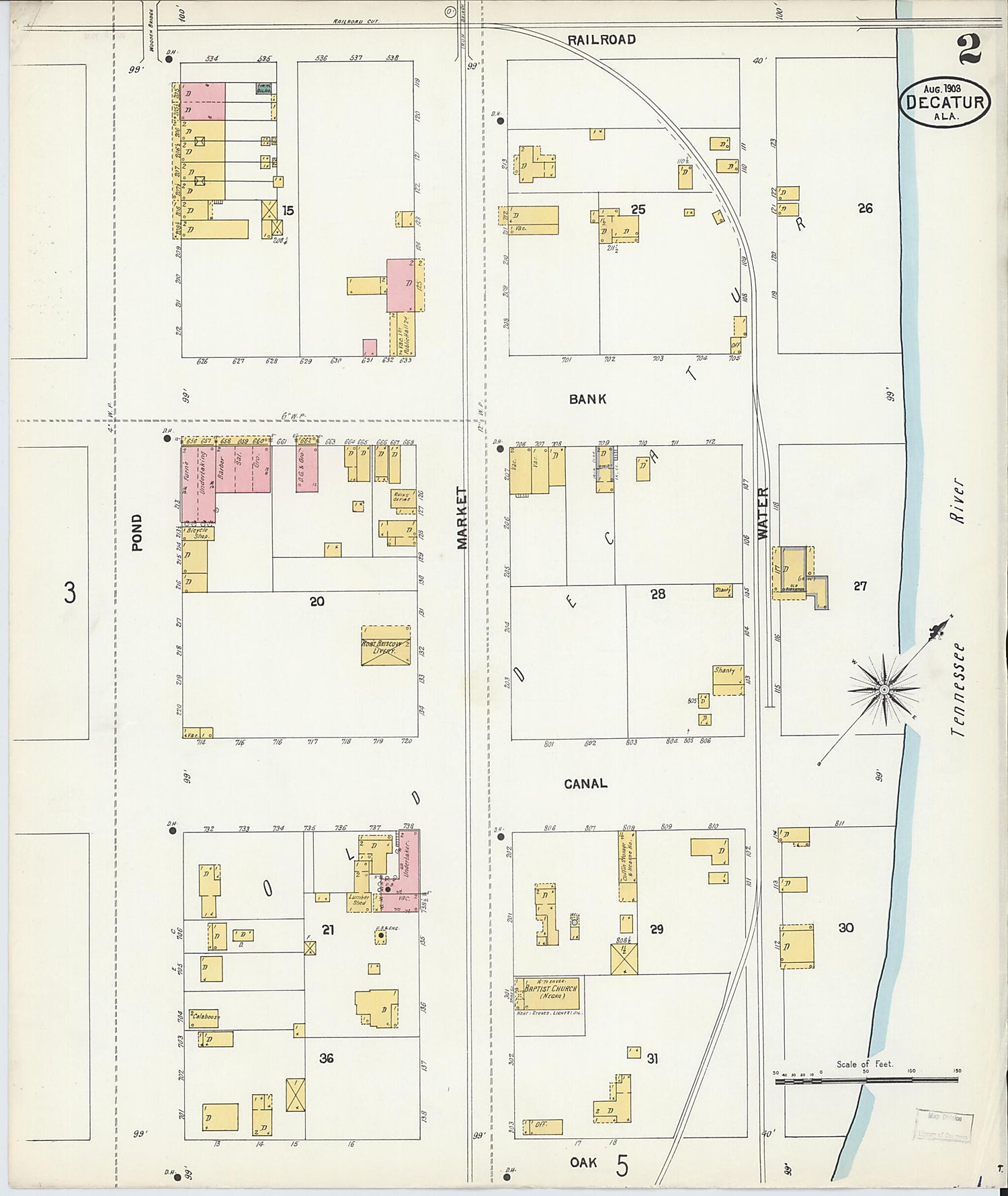 This old map of New Decatur, Morgan County, Alabama was created by Sanborn Map Company in 1903