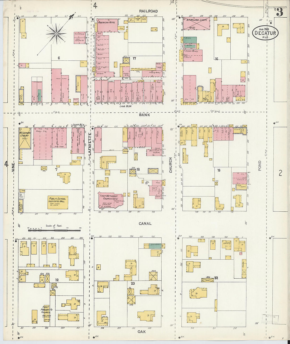 This old map of New Decatur, Morgan County, Alabama was created by Sanborn Map Company in 1903