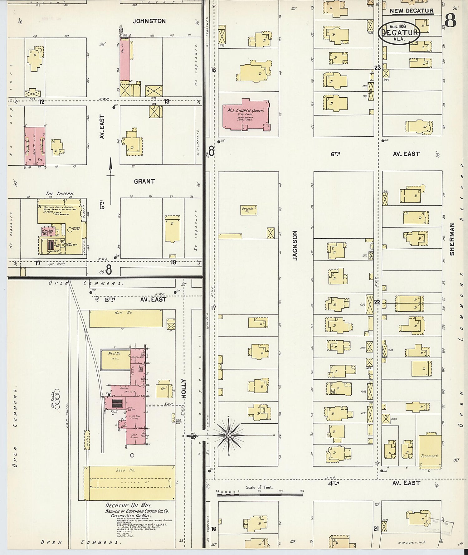 This old map of New Decatur, Morgan County, Alabama was created by Sanborn Map Company in 1903