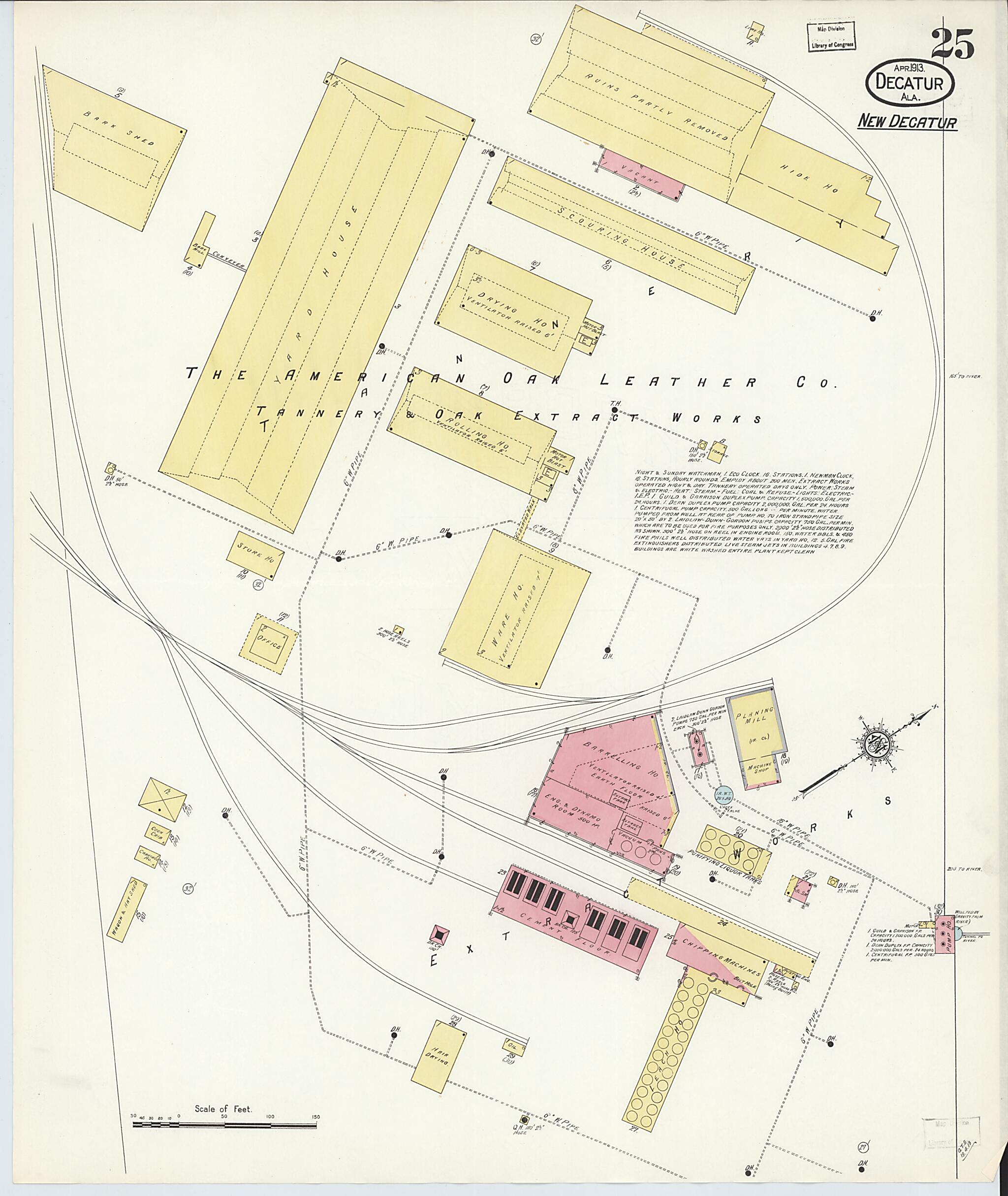 This old map of New Decatur, Morgan County, Alabama was created by Sanborn Map Company in 1913