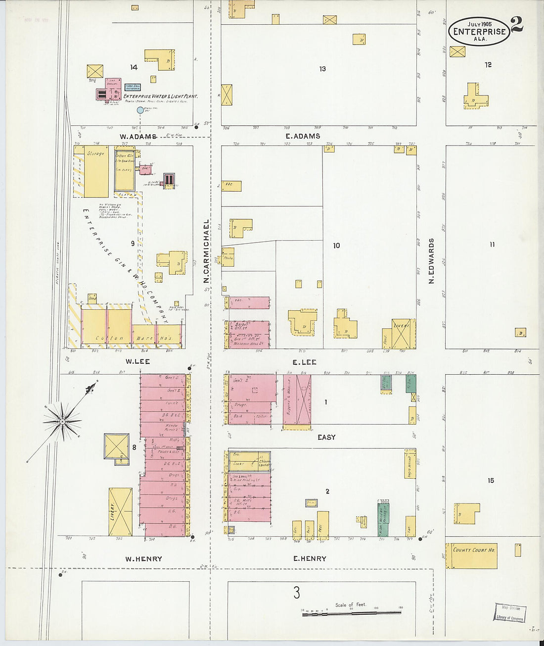 This old map of Enterprise, Coffee County, Alabama was created by Sanborn Map Company in 1905