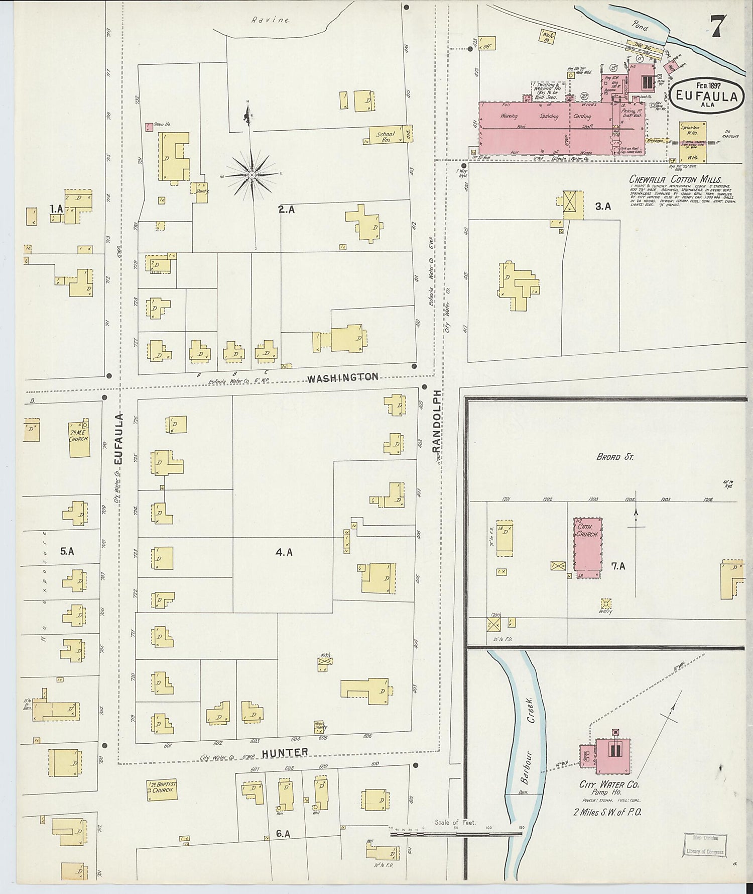 This old map of Eufaula, Barbour County, Alabama was created by Sanborn Map Company in 1897