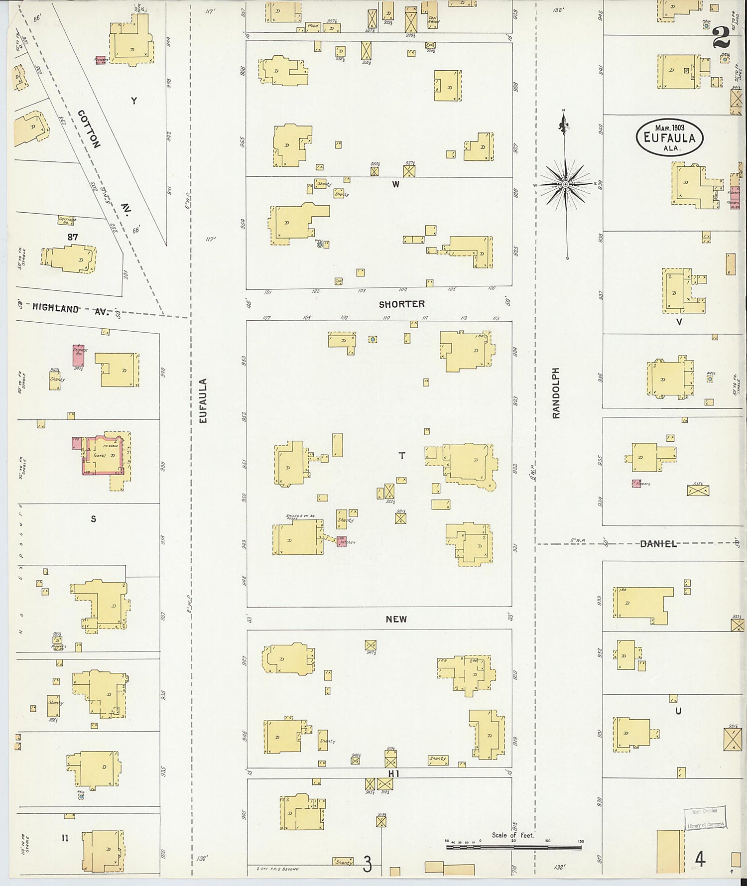 This old map of Eufaula, Barbour County, Alabama was created by Sanborn Map Company in 1903