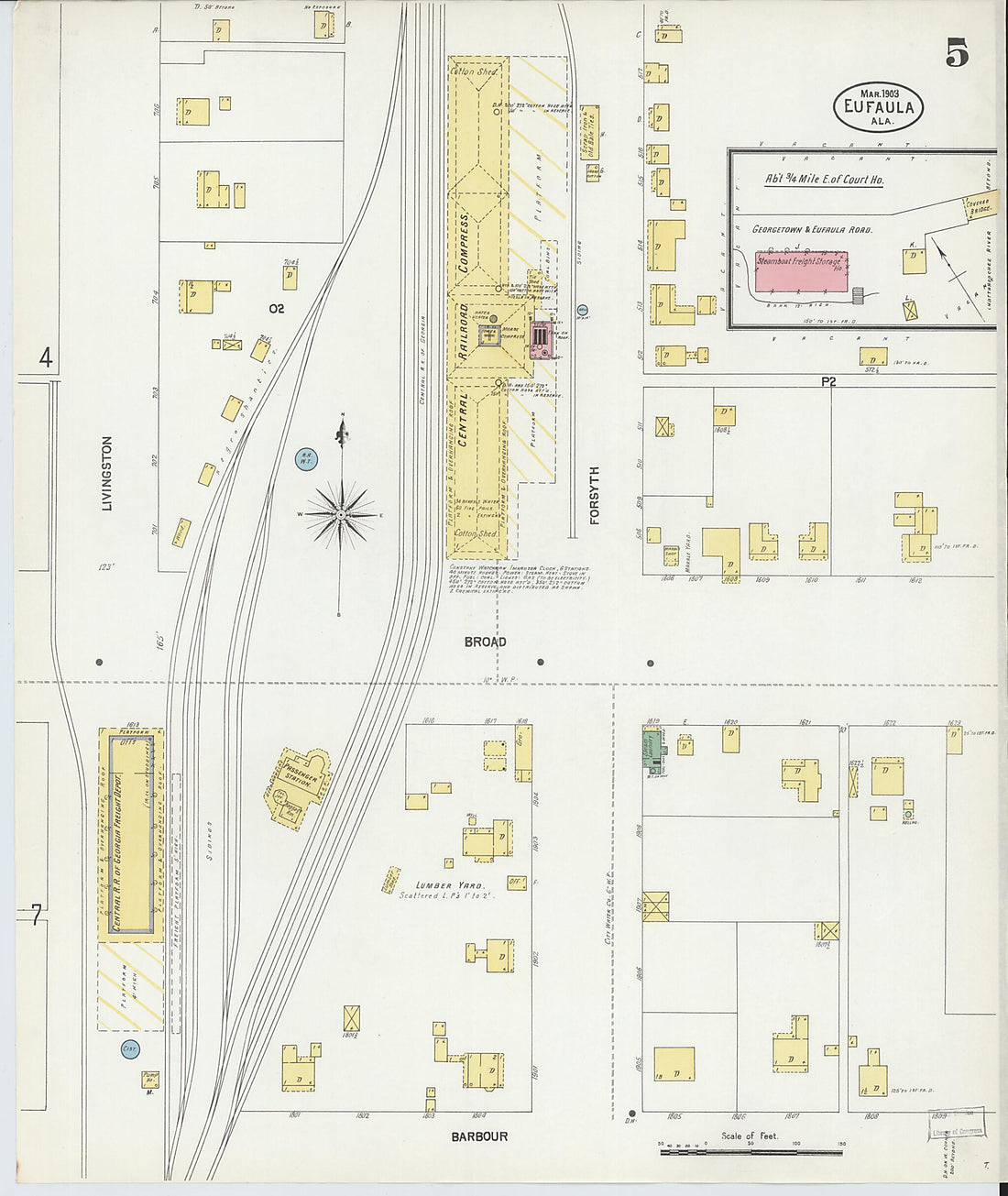 This old map of Eufaula, Barbour County, Alabama was created by Sanborn Map Company in 1903