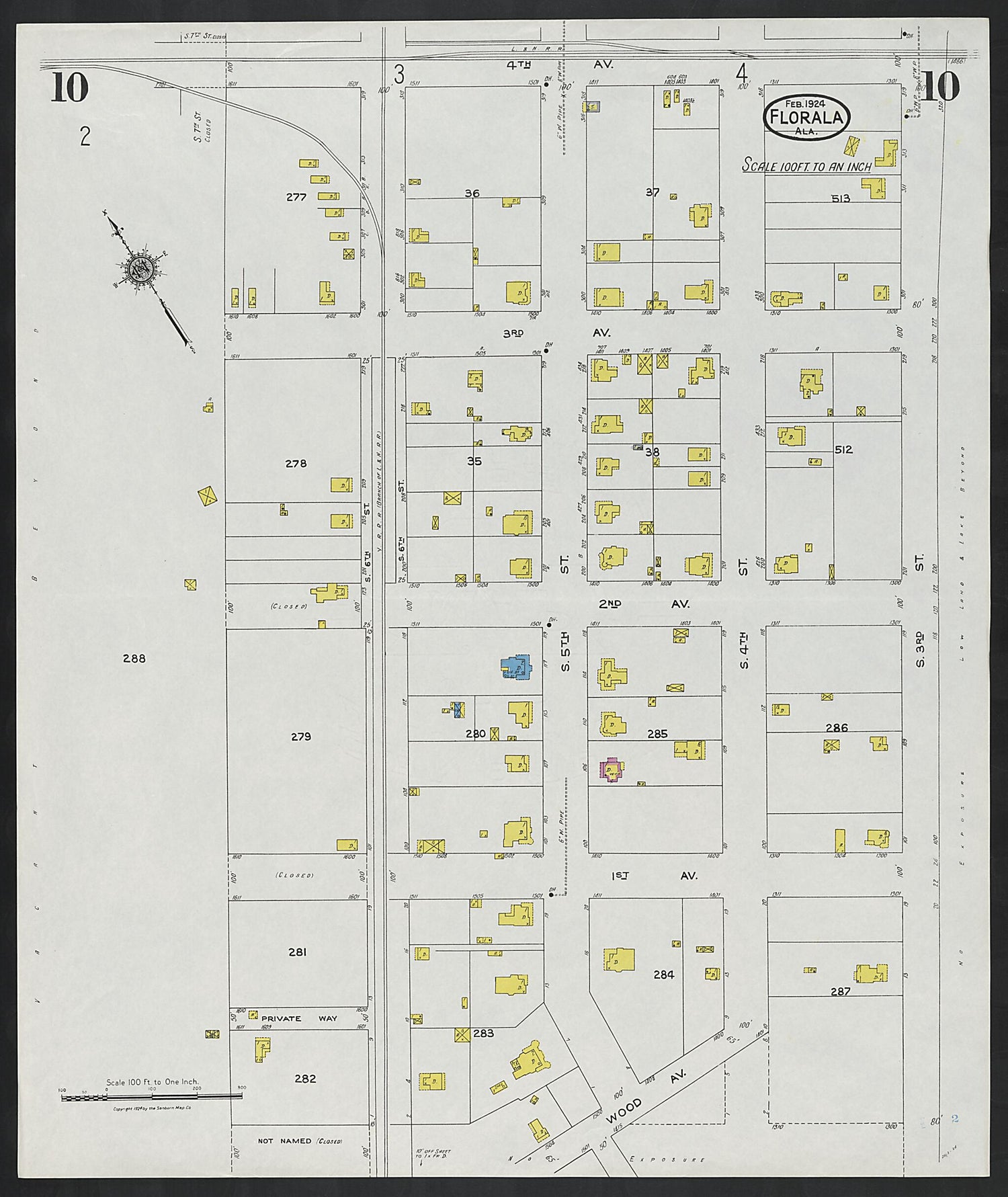 This old map of Paxton, Covington County, Florida was created by Sanborn Map Company in 1924