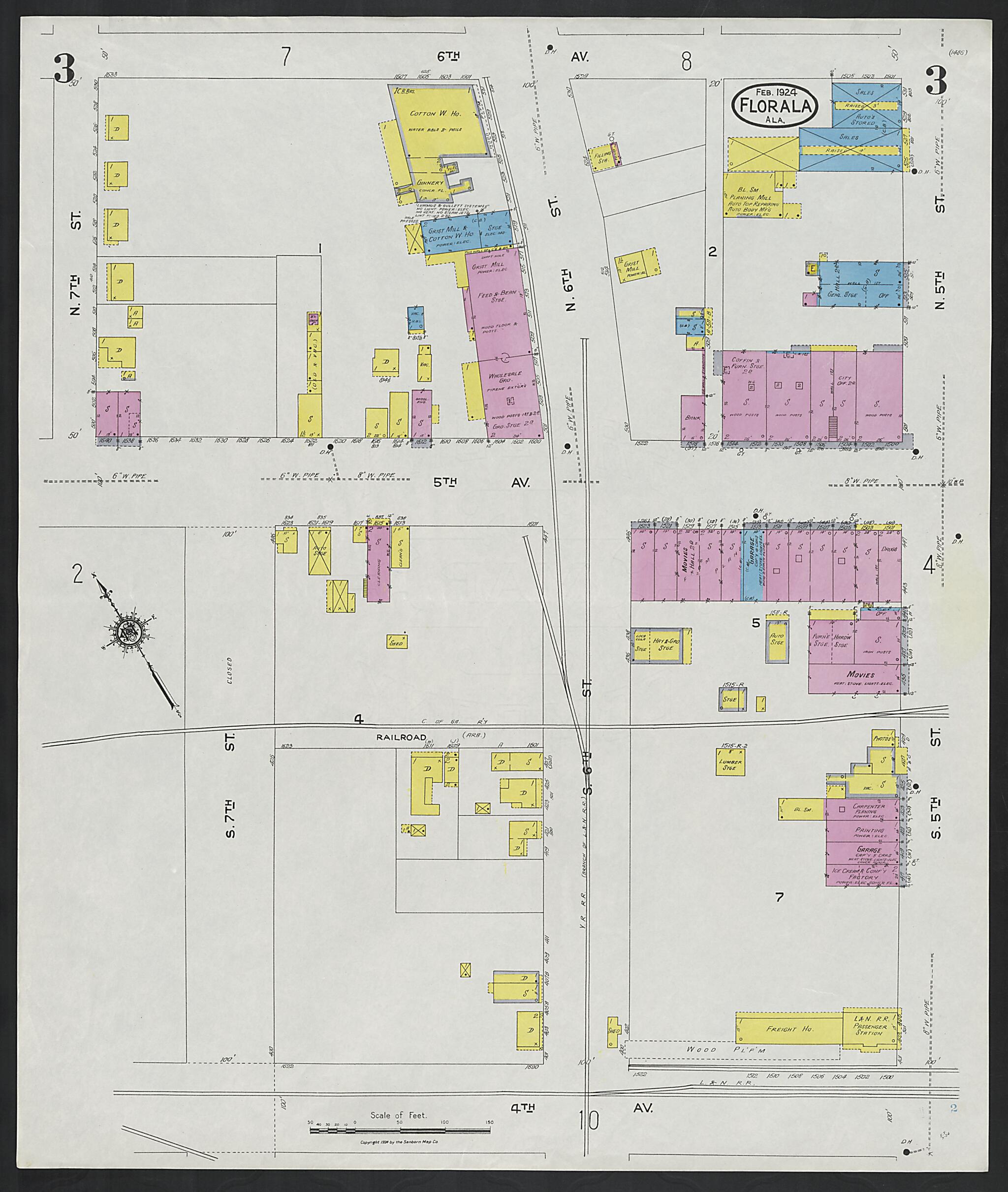 This old map of Paxton, Covington County, Florida was created by Sanborn Map Company in 1924
