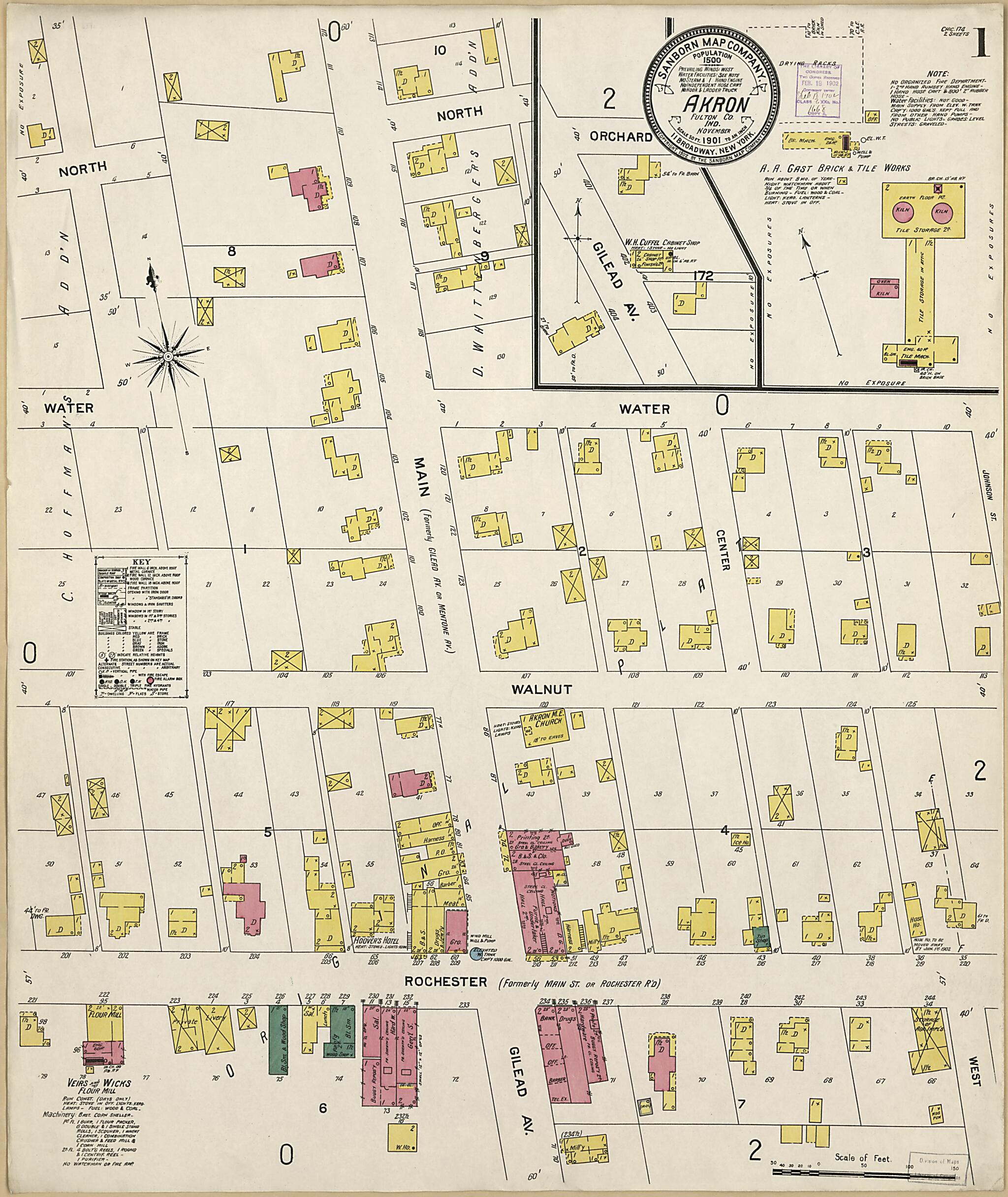 Old Map of Akron, Fulton County, Indiana [1901] Akron, Fulton County ...