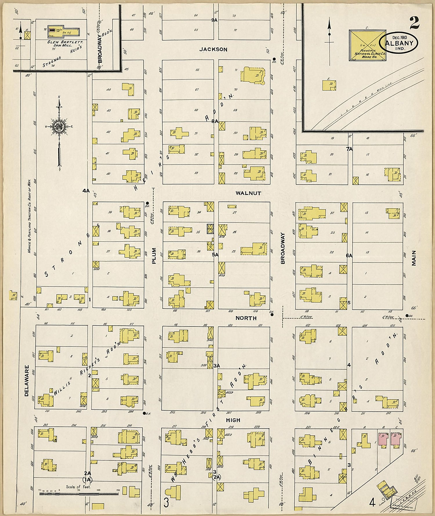 This old map of Albany, Delaware County, Indiana was created by Sanborn Map Company in 1910