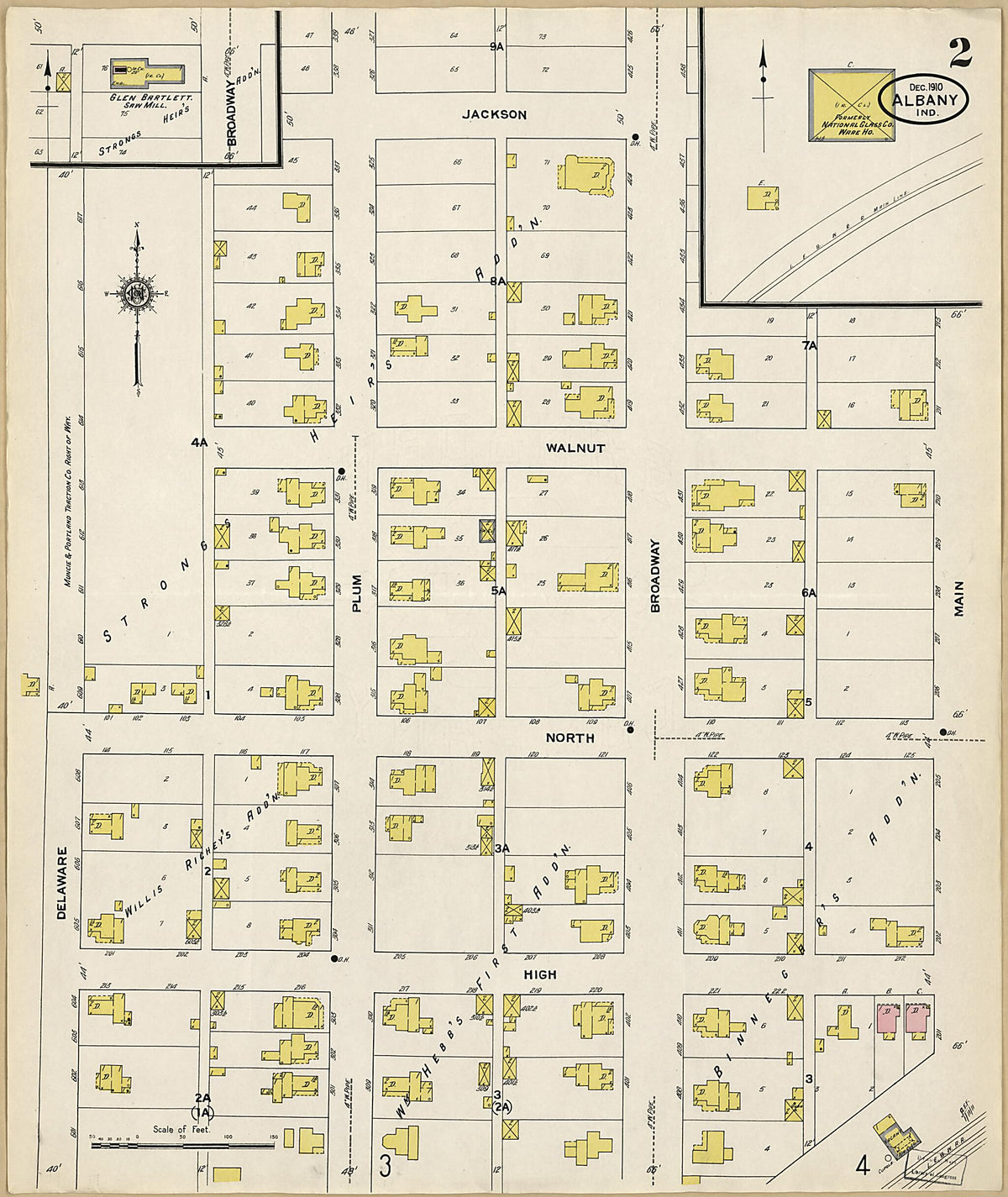 Albany, Delaware County, Indiana 1910 (Sheet 2 of 5) by Relic Map Company