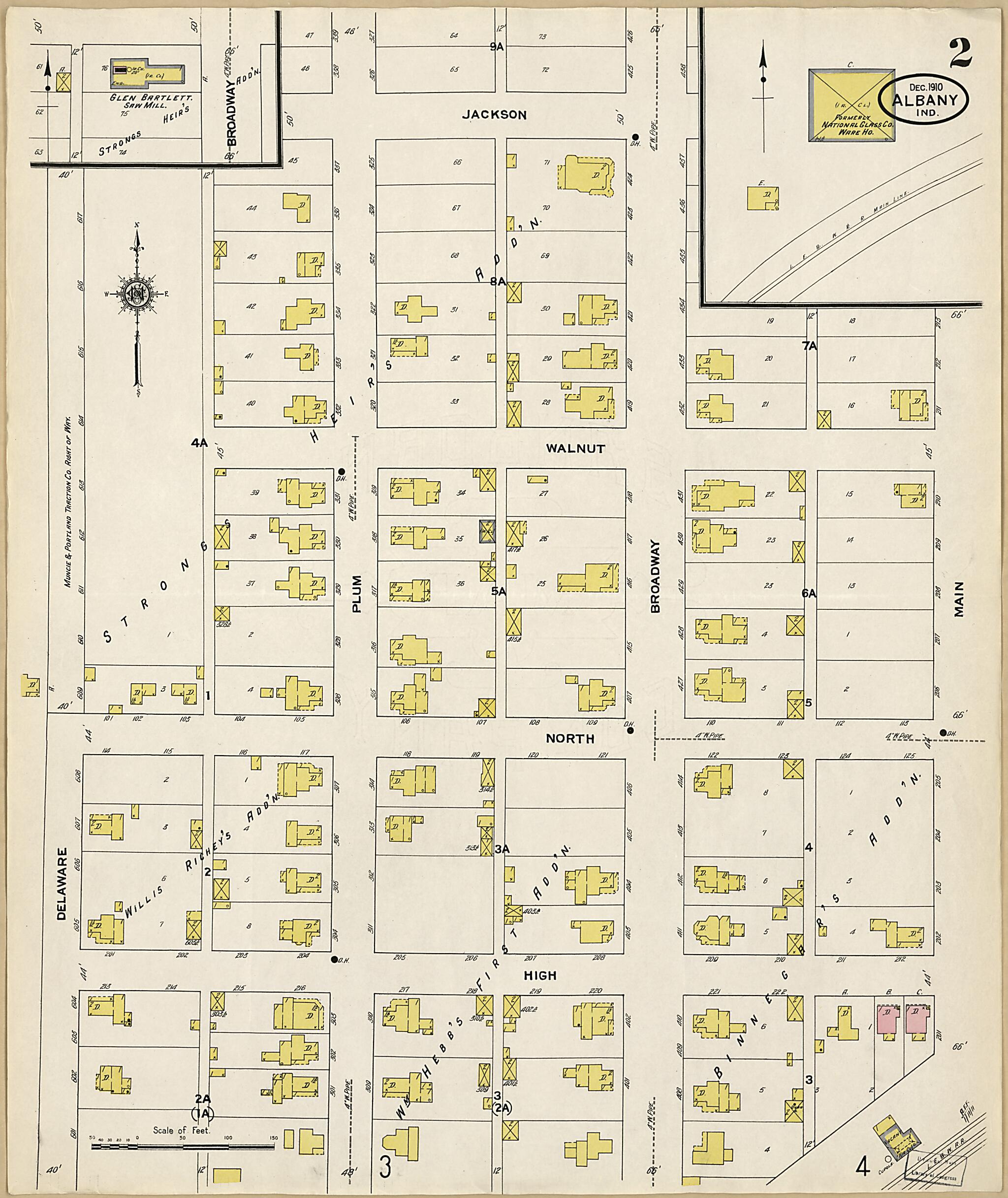 This old map of Albany, Delaware County, Indiana was created by Sanborn Map Company in 1910