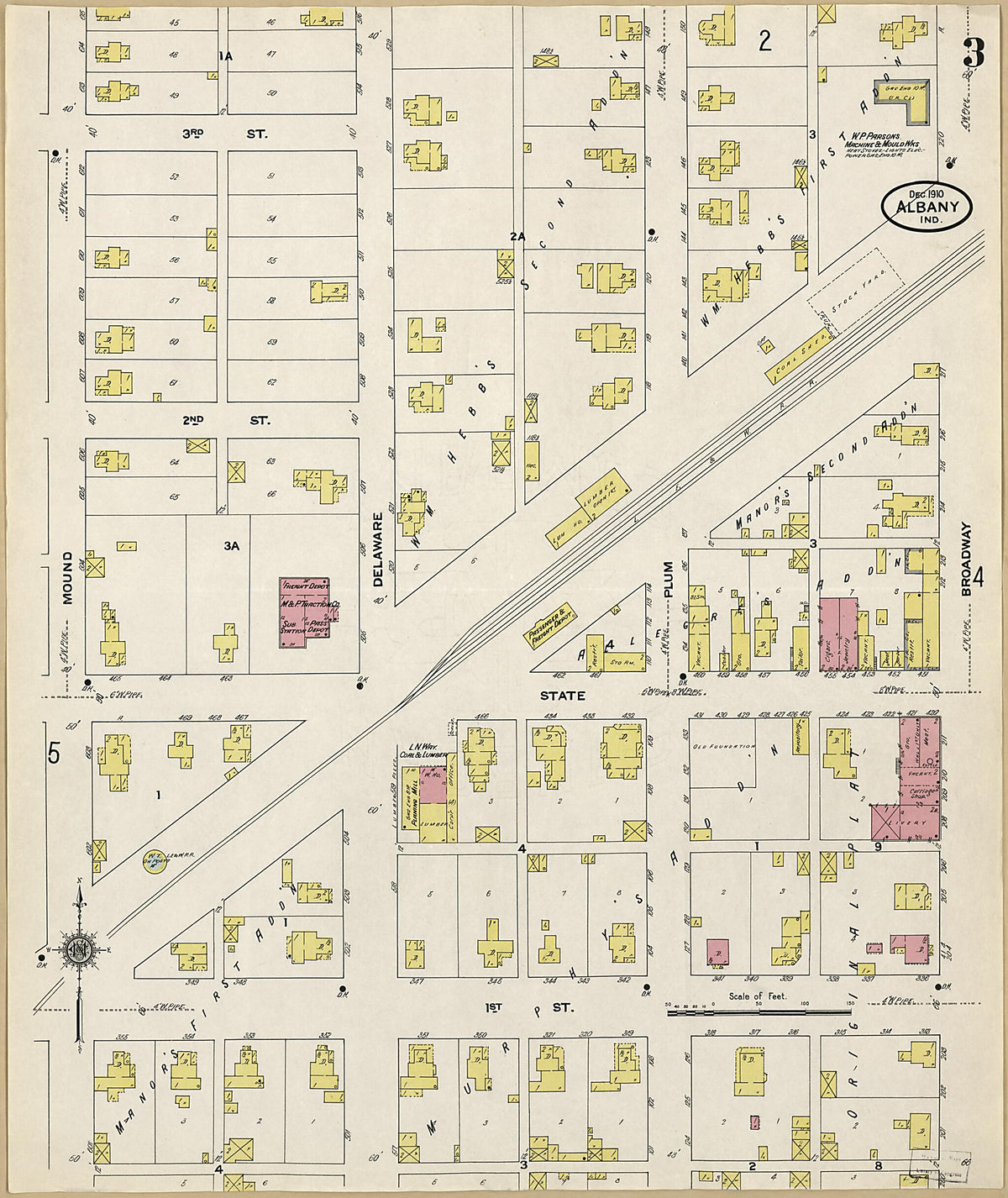 Albany, Delaware County, Indiana 1910 (Sheet 3 of 5) by Relic Map Company