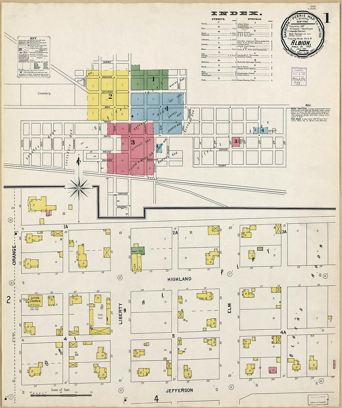 Albion, Noble County, Indiana 1901 (Sheet 1 of 4) by Relic Map Company