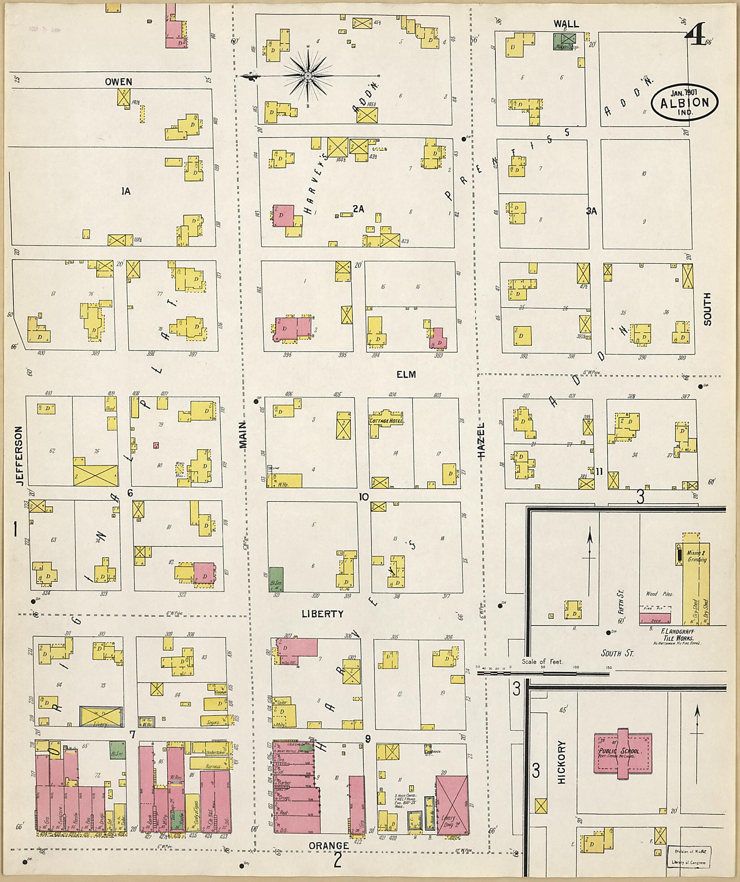 This old map of Albion, Noble County, Indiana was created by Sanborn Map Company in 1901