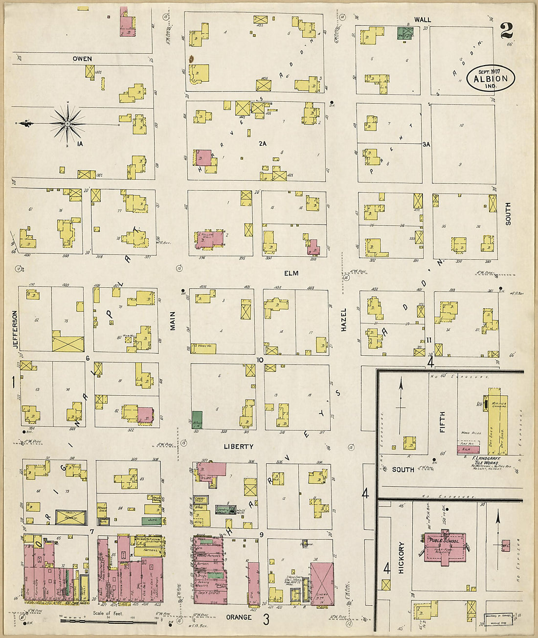 This old map of Albion, Noble County, Indiana was created by Sanborn Map Company in 1907