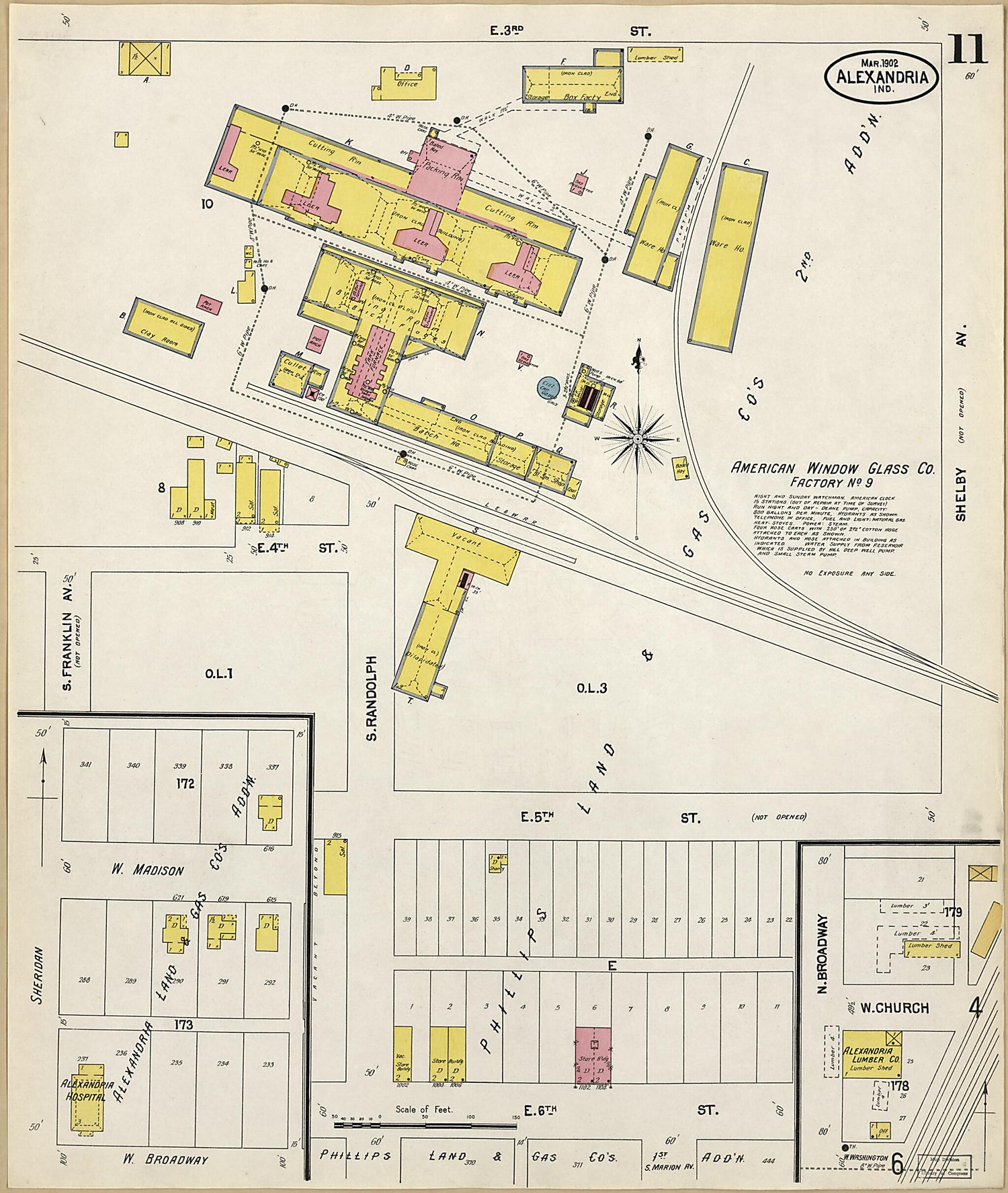 This old map of Alexandria, Madison County, Indiana was created by Sanborn Map Company in 1902