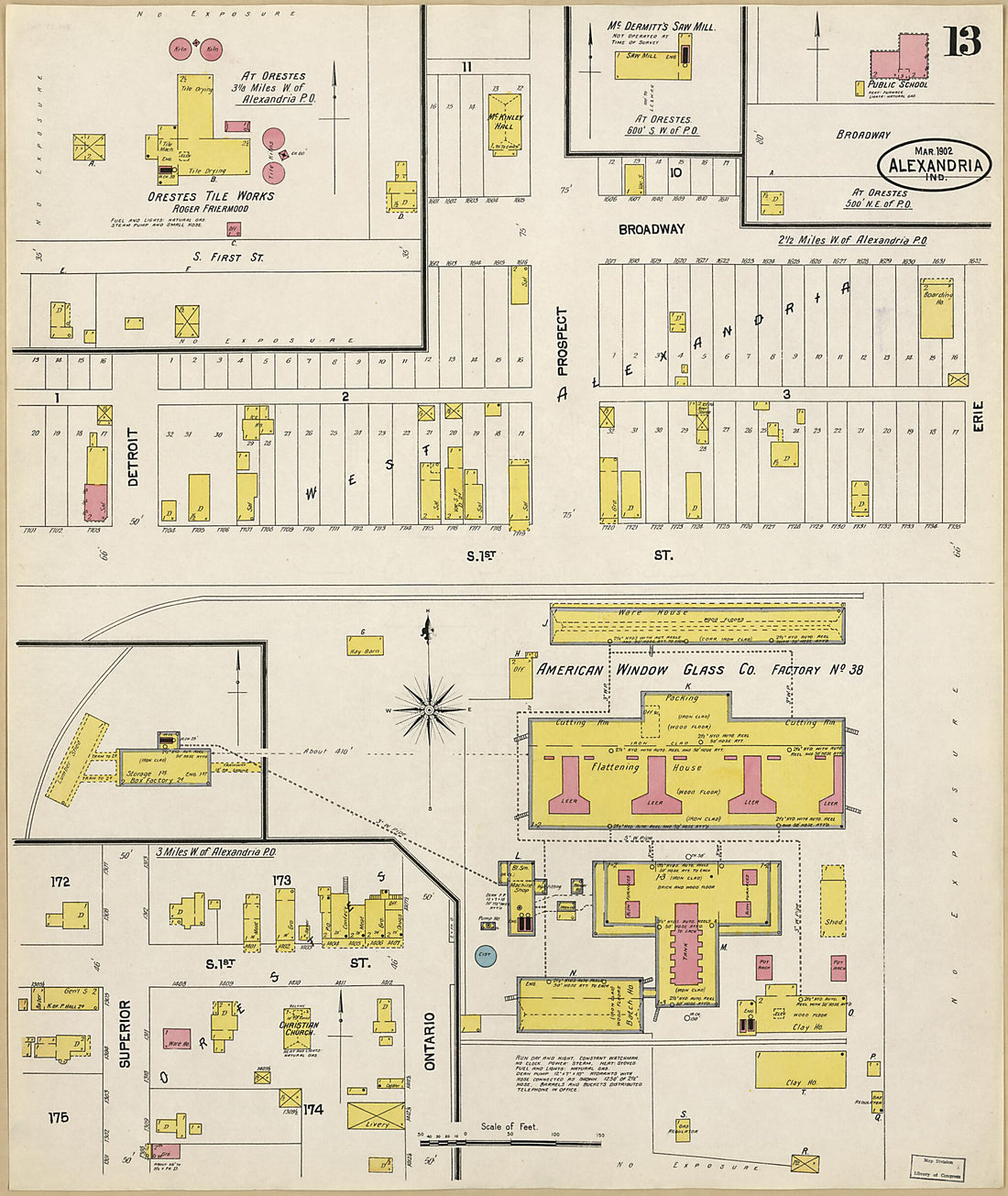 This old map of Alexandria, Madison County, Indiana was created by Sanborn Map Company in 1902