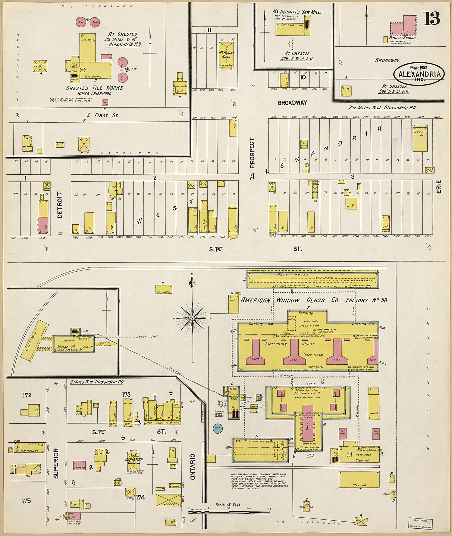 This old map of Alexandria, Madison County, Indiana was created by Sanborn Map Company in 1902