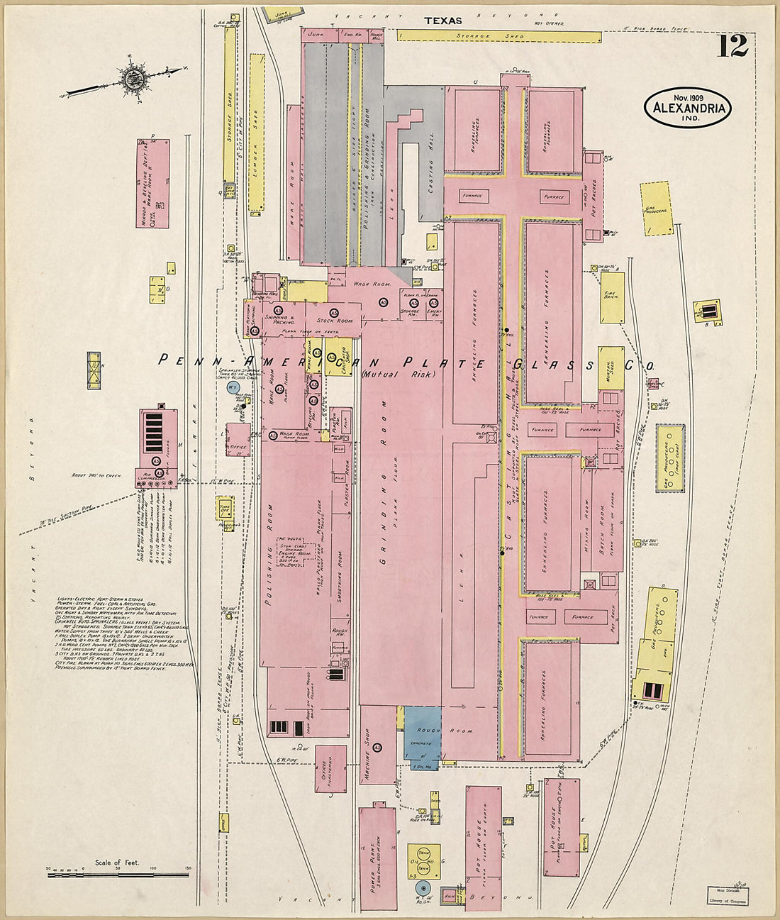 This old map of Alexandria, Madison County, Indiana was created by Sanborn Map Company in 1909