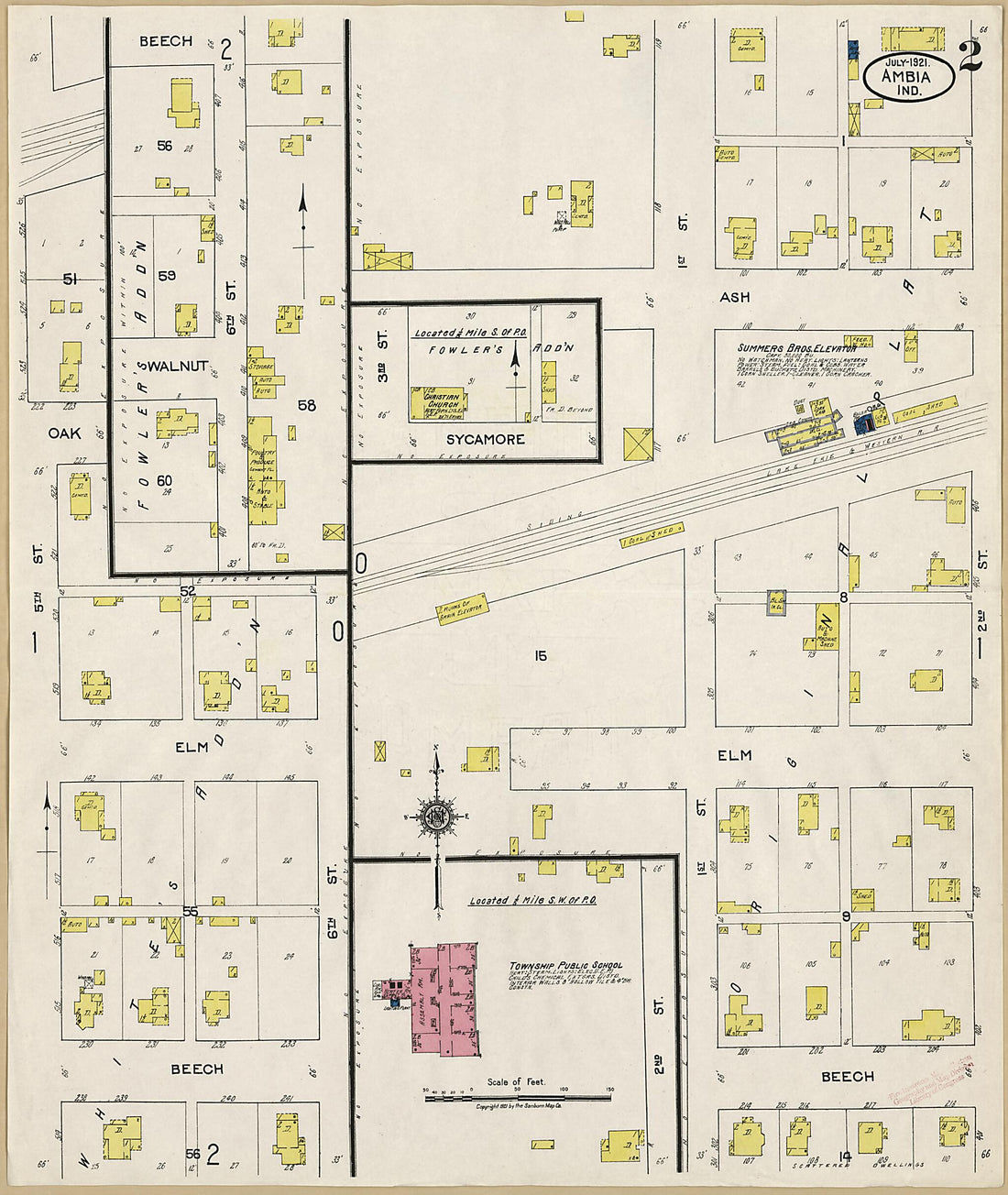 This old map of Ambia, Benton County, Indiana was created by Sanborn Map Company in 1921