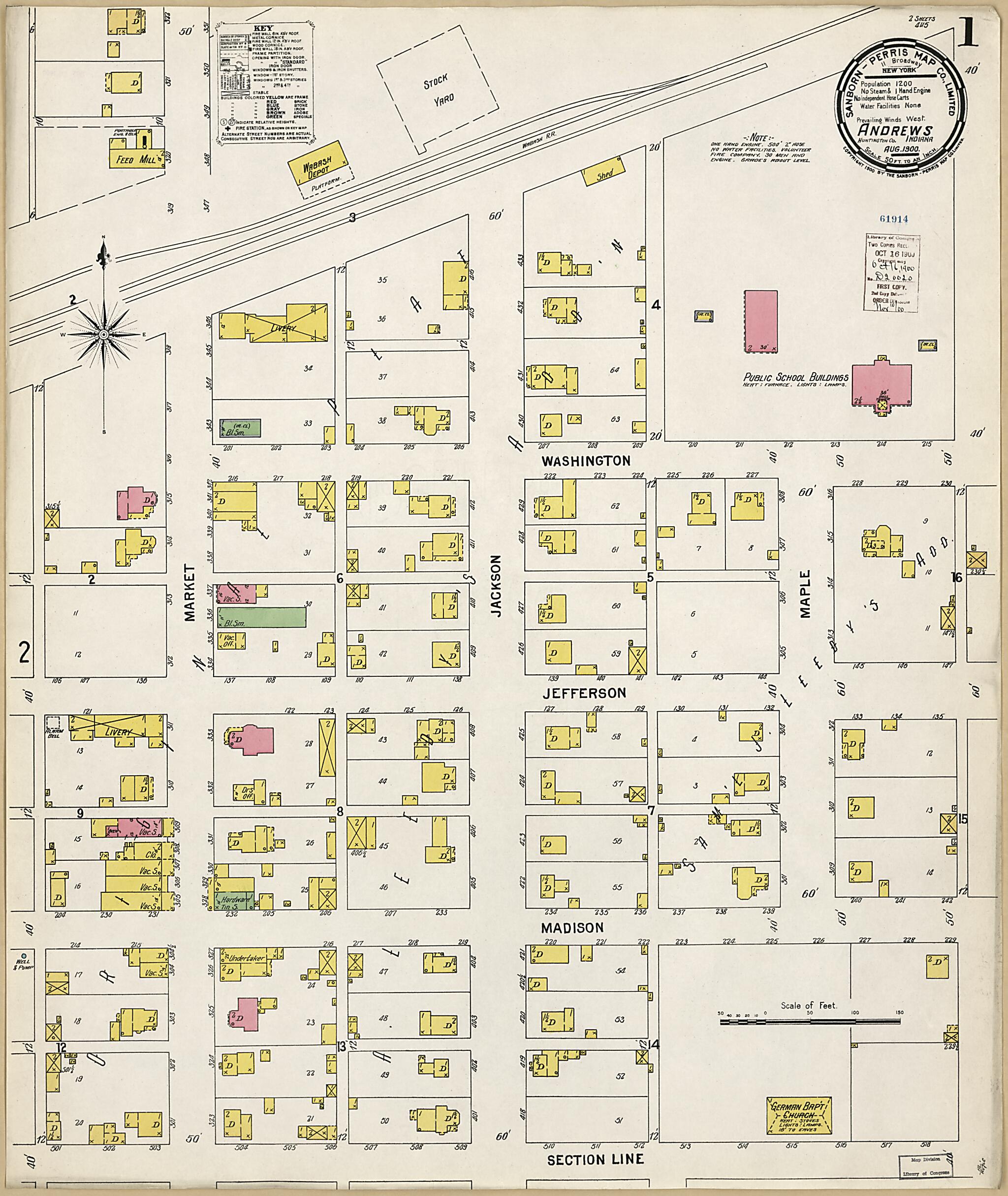 Old Map of Andrews, Huntington County, Indiana [1900] Andrews ...