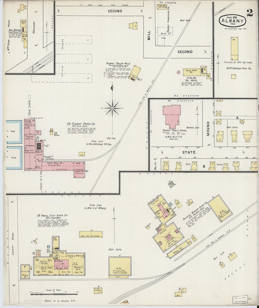 This old map of Albany, Delaware County, Indiana was created by Sanborn Map Company in 1895