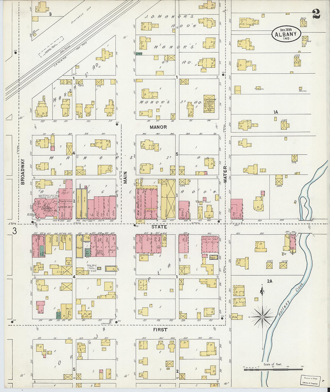 This old map of Albany, Delaware County, Indiana was created by Sanborn Map Company in 1899