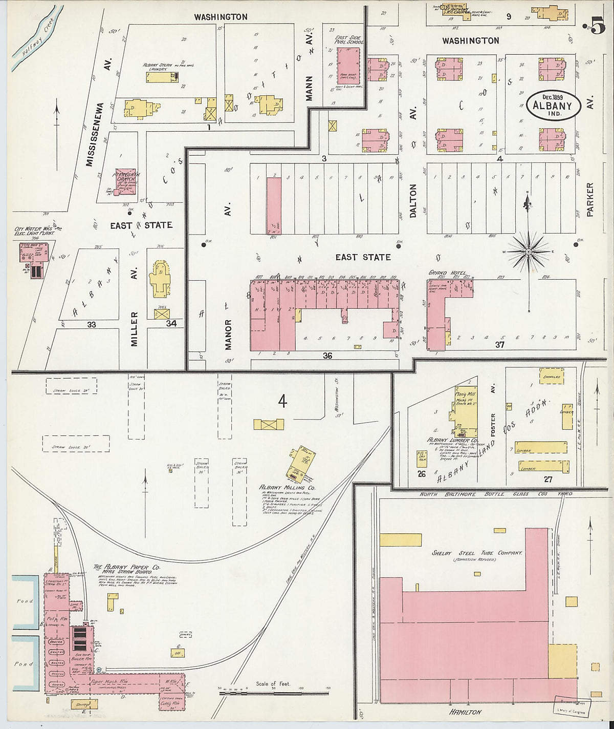 Albany, Delaware County, Indiana 1899 (Sheet 5 of 5) by Relic Map Company