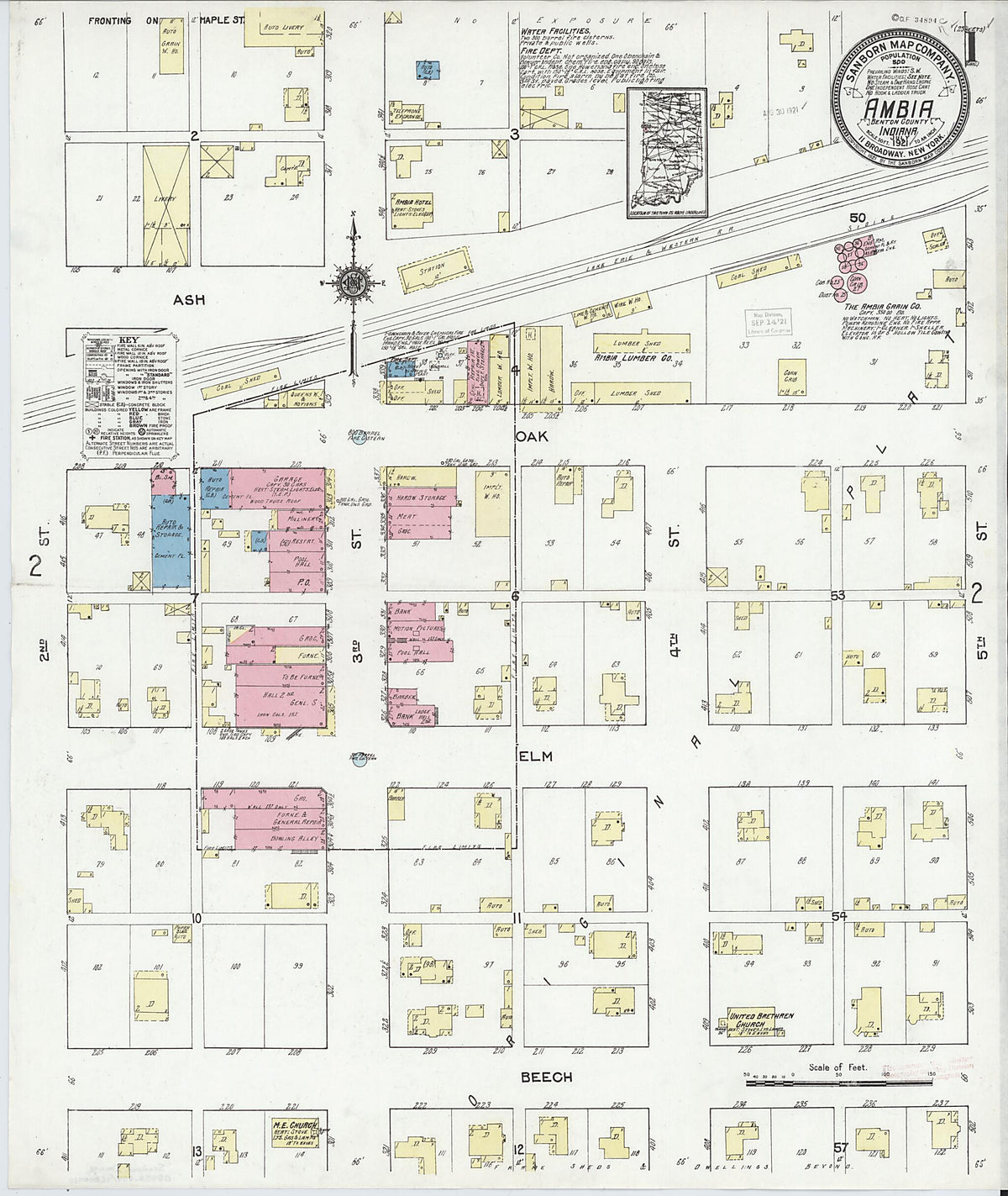Ambia, Benton County, Indiana 1921 (Sheet 1) by Relic Map Company