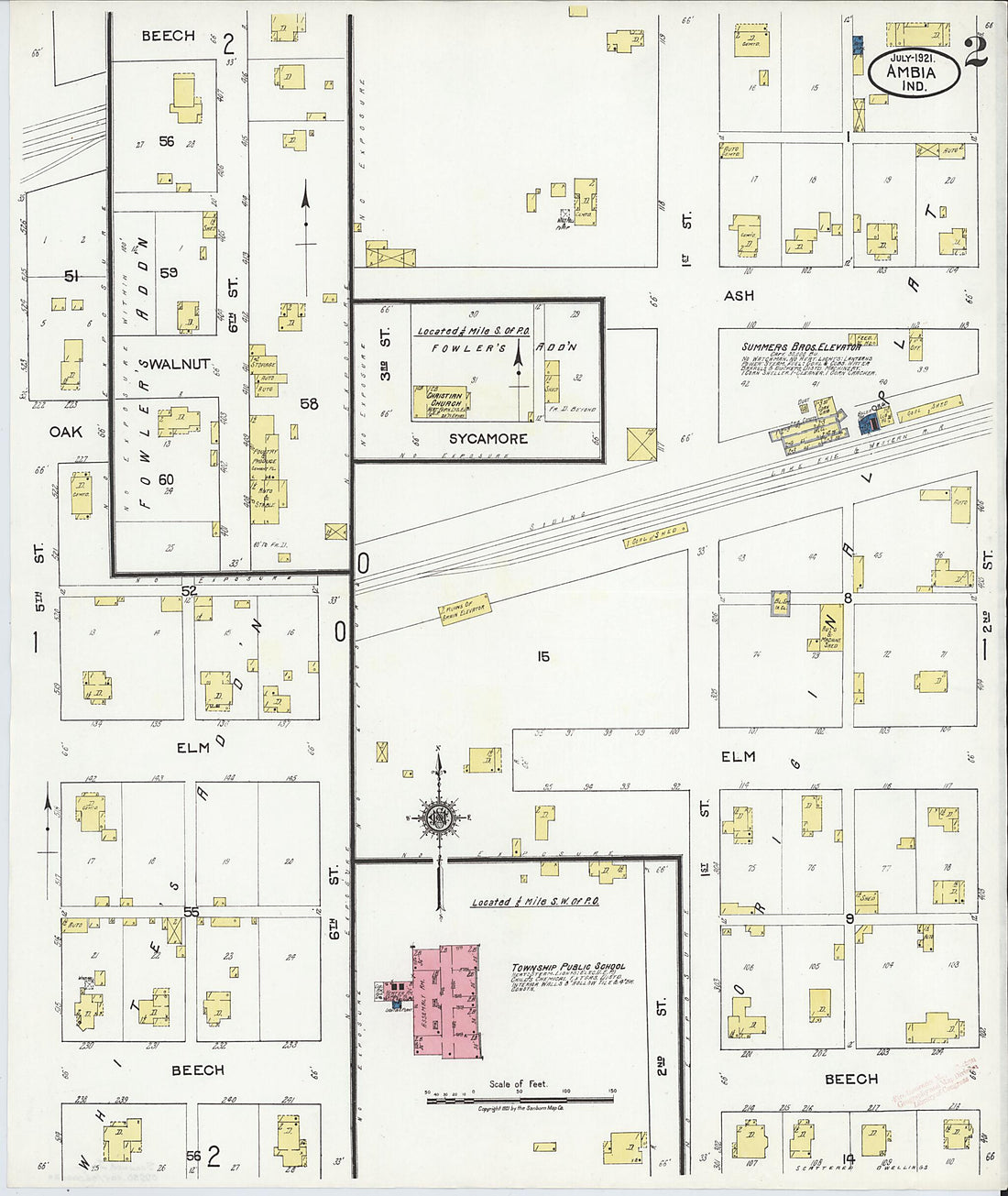 This old map of Ambia, Benton County, Indiana was created by Sanborn Map Company in 1921