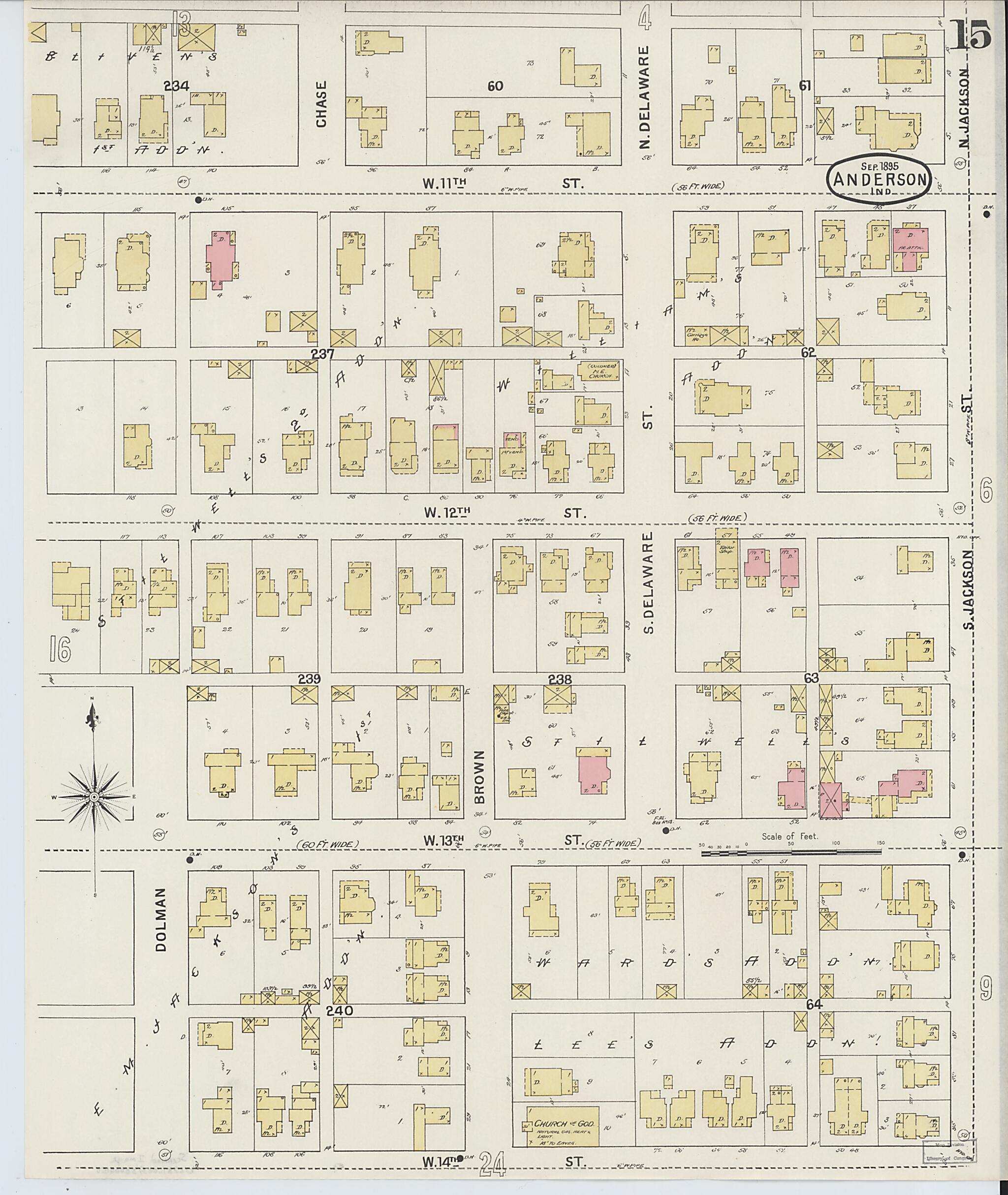 Anderson, Madison County, Indiana 1895 (Sheet 15 of 37) by Relic Map Company