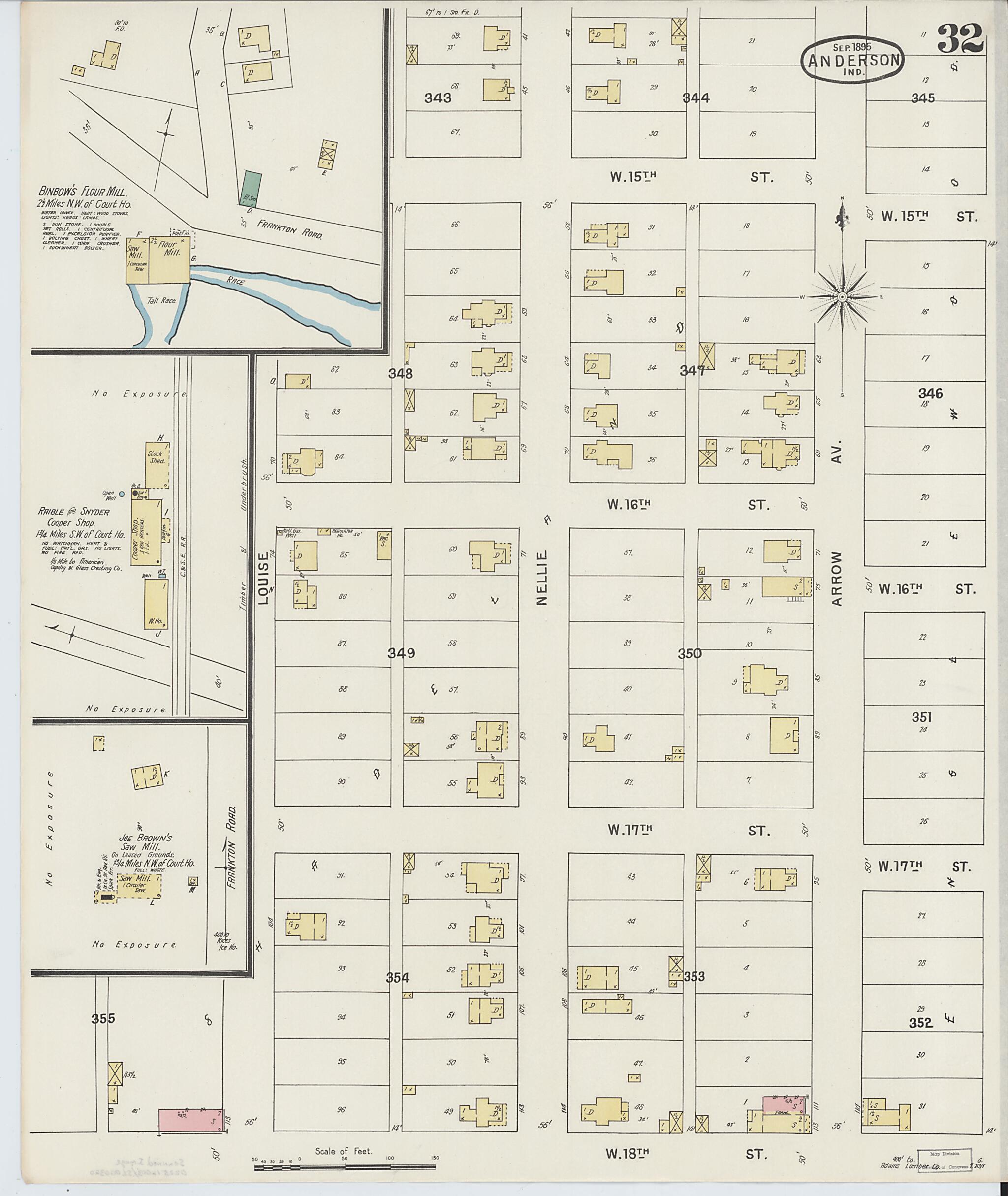 Anderson, Madison County, Indiana 1895 (Sheet 32 of 37) by Relic Map Company