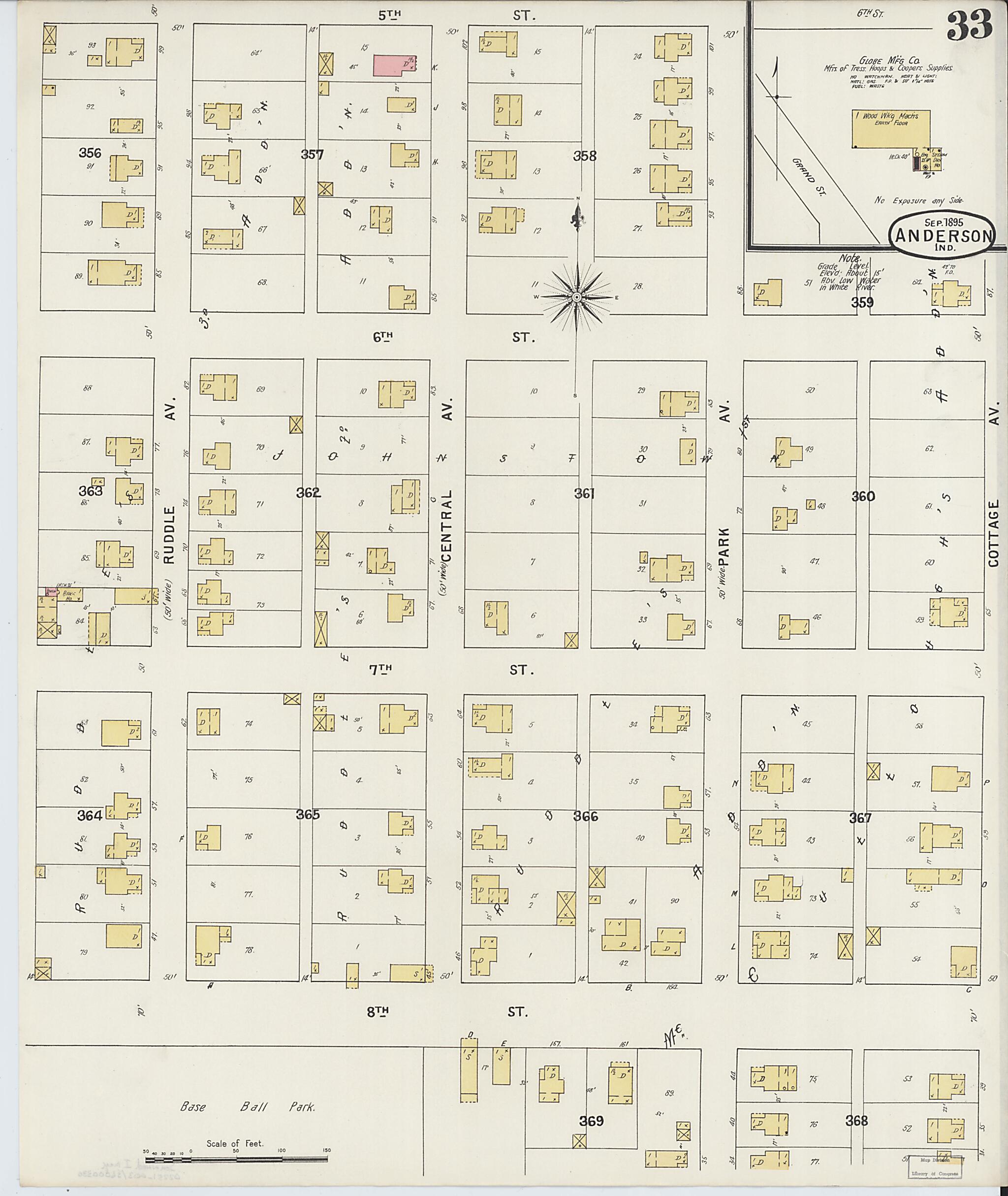 Anderson, Madison County, Indiana 1895 (Sheet 33 of 37) by Relic Map Company