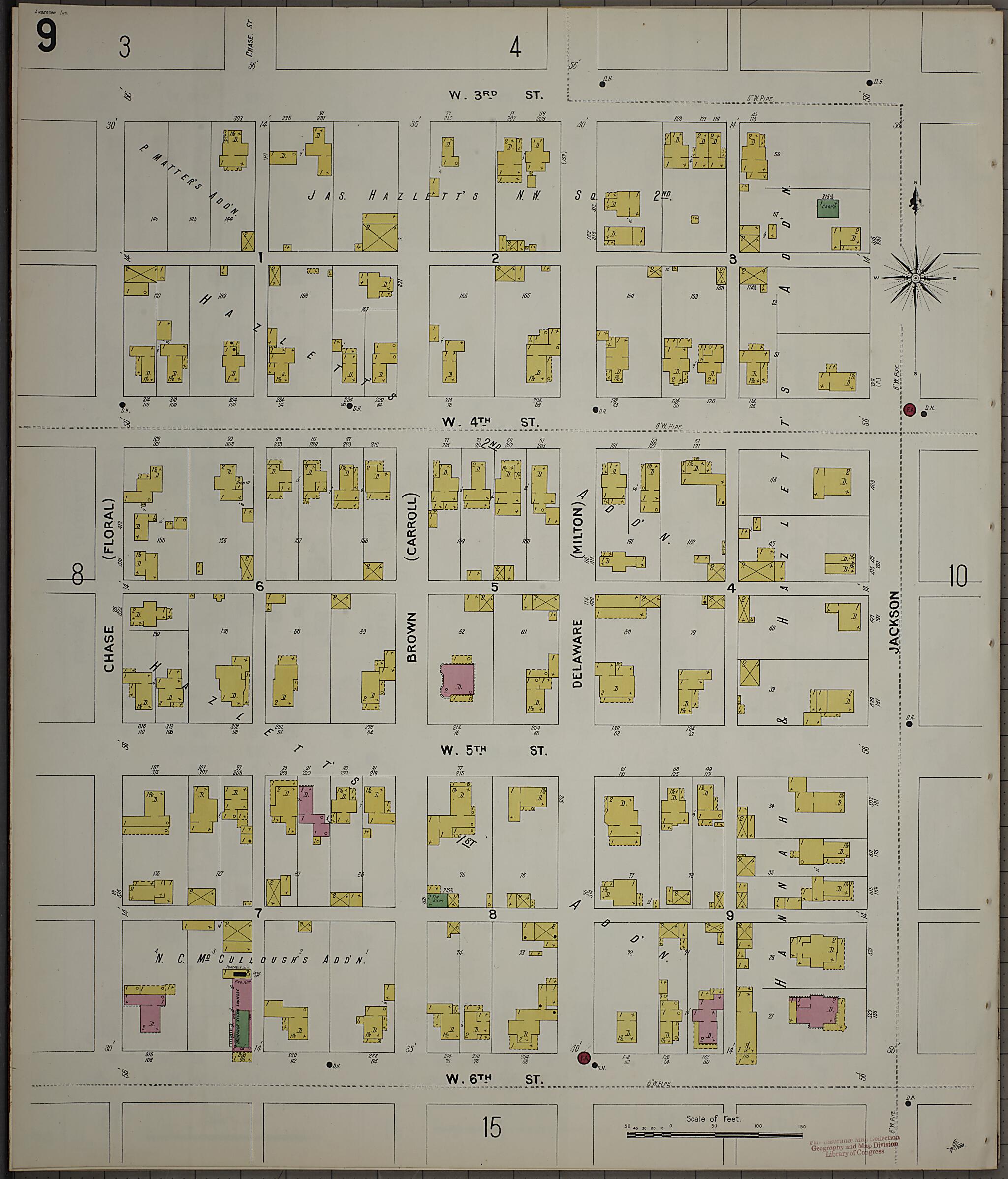 This old map of Anderson, Madison County, Indiana was created by Sanborn Map Company in 1900