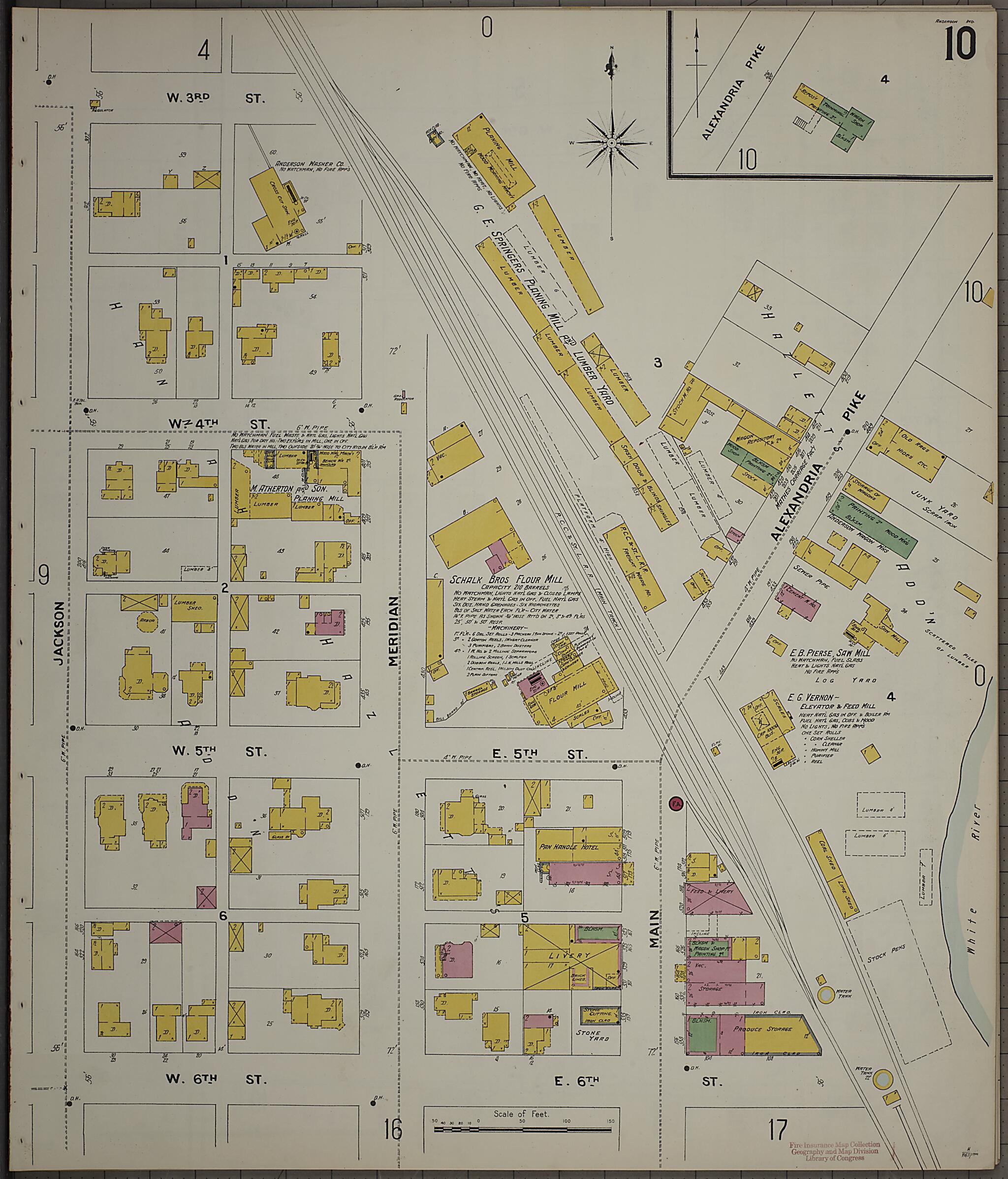 This old map of Anderson, Madison County, Indiana was created by Sanborn Map Company in 1900