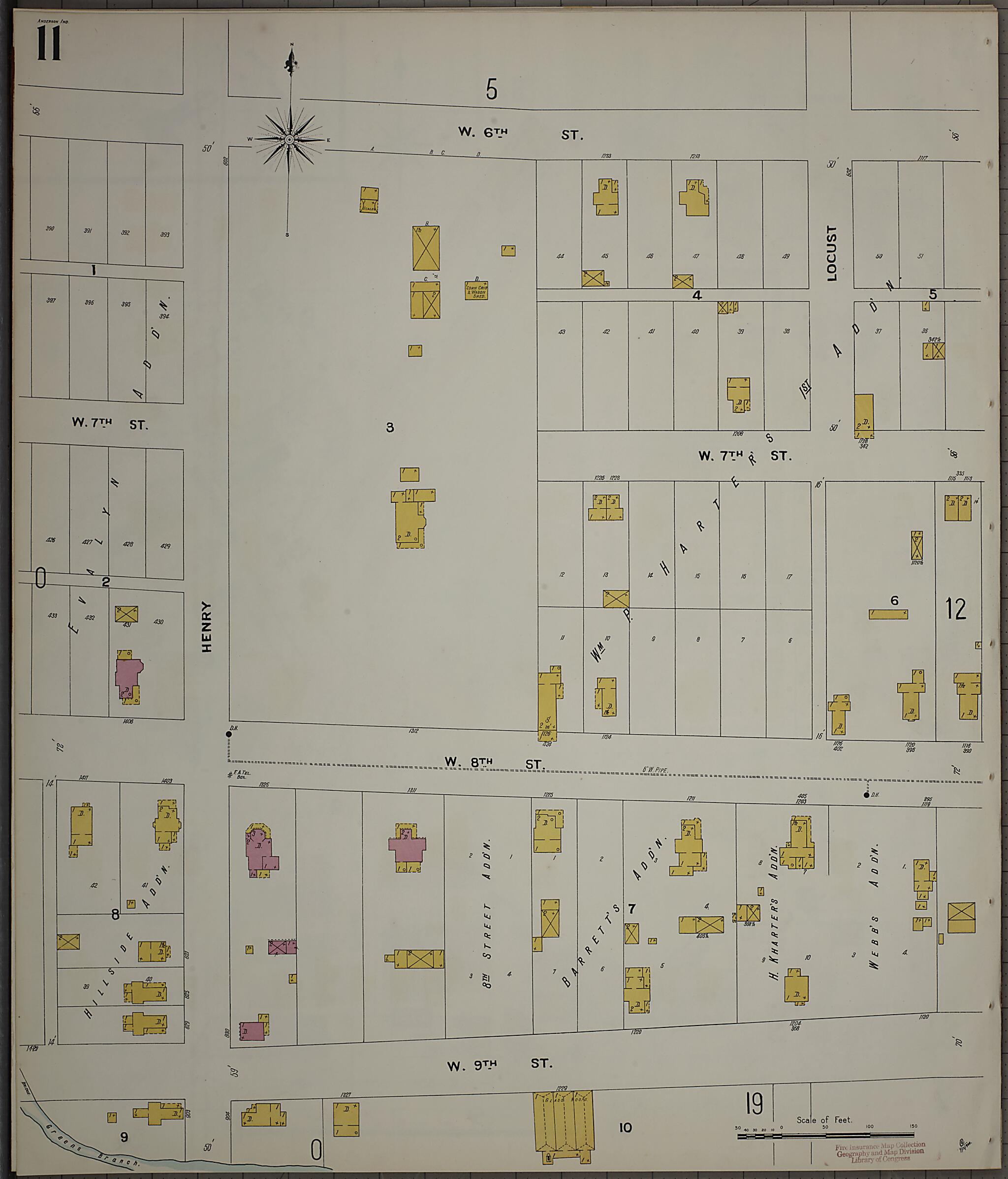 This old map of Anderson, Madison County, Indiana was created by Sanborn Map Company in 1900