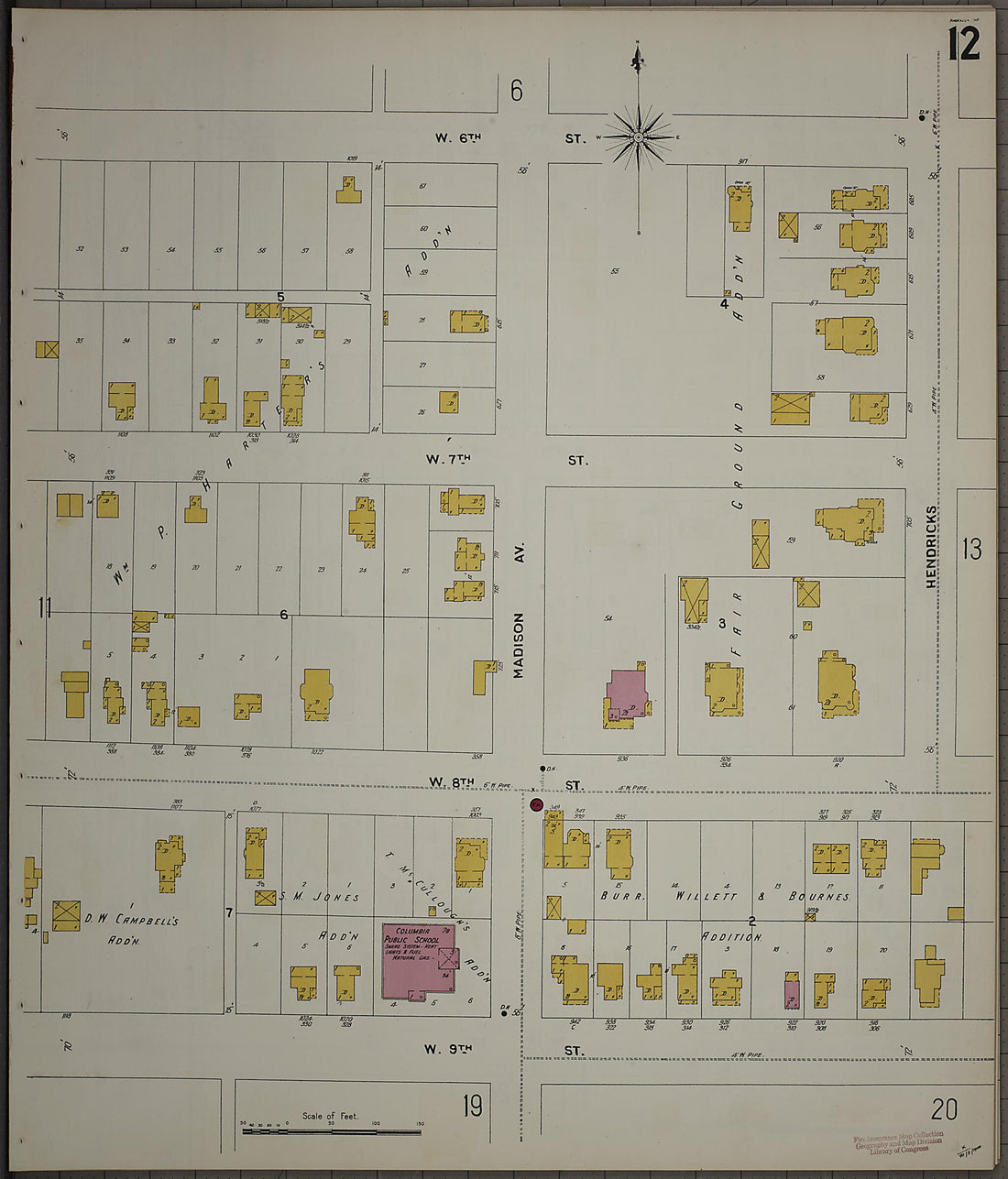 This old map of Anderson, Madison County, Indiana was created by Sanborn Map Company in 1900