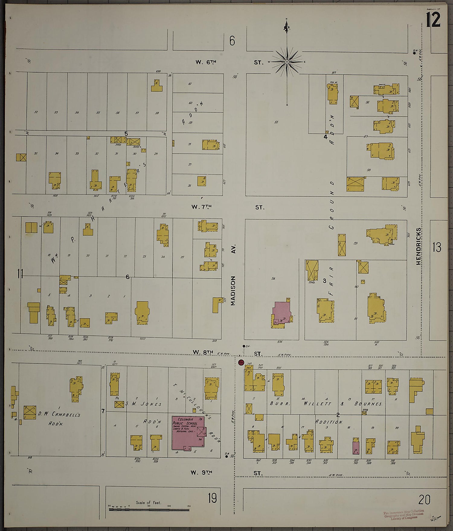 This old map of Anderson, Madison County, Indiana was created by Sanborn Map Company in 1900