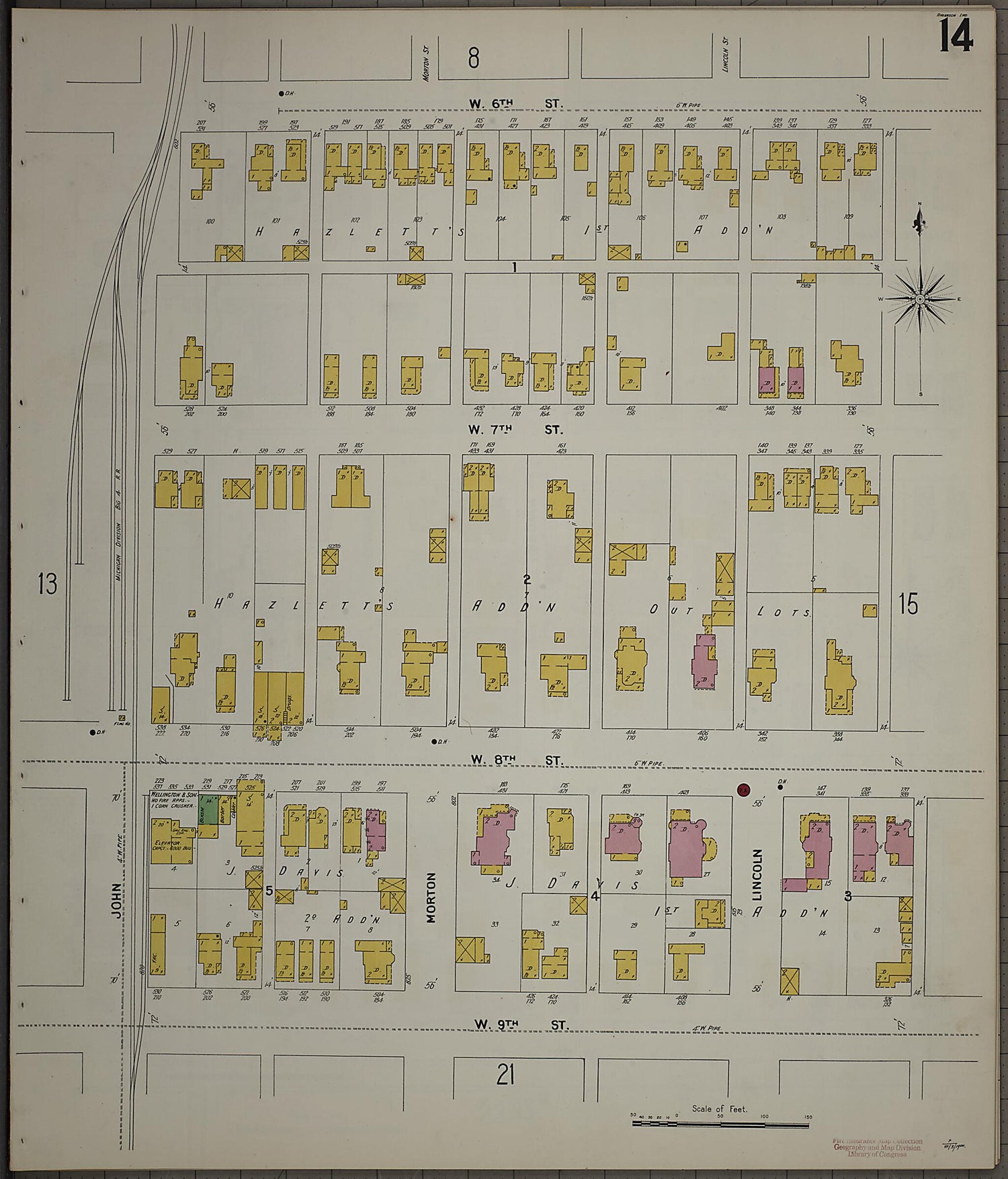 This old map of Anderson, Madison County, Indiana was created by Sanborn Map Company in 1900