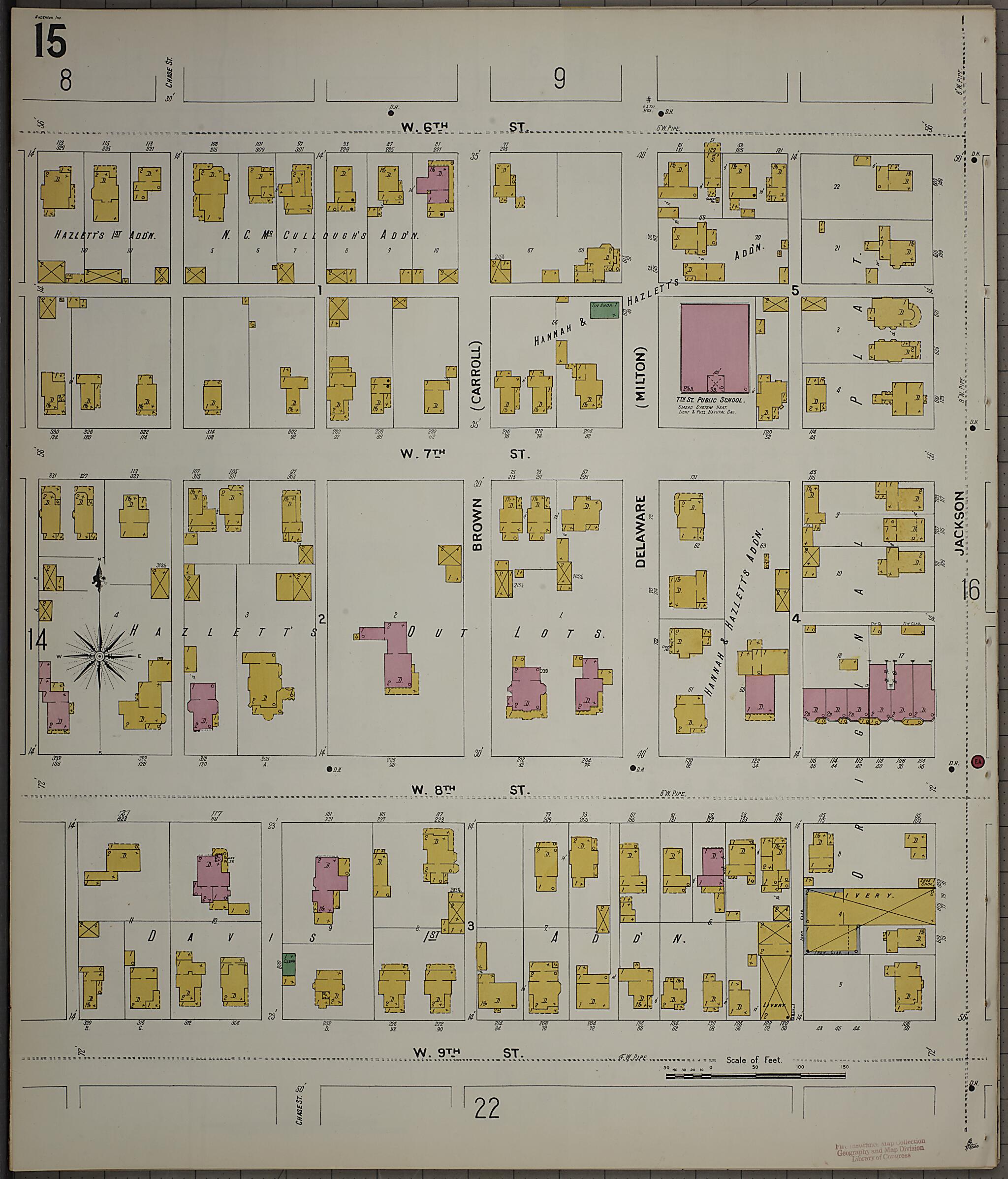 This old map of Anderson, Madison County, Indiana was created by Sanborn Map Company in 1900