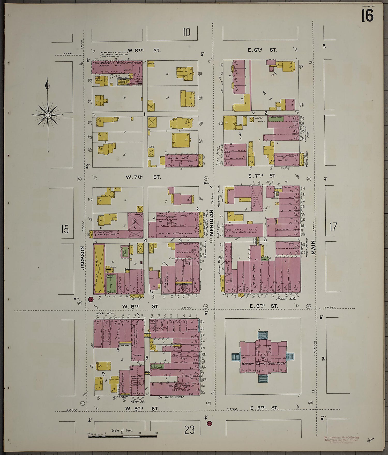 This old map of Anderson, Madison County, Indiana was created by Sanborn Map Company in 1900