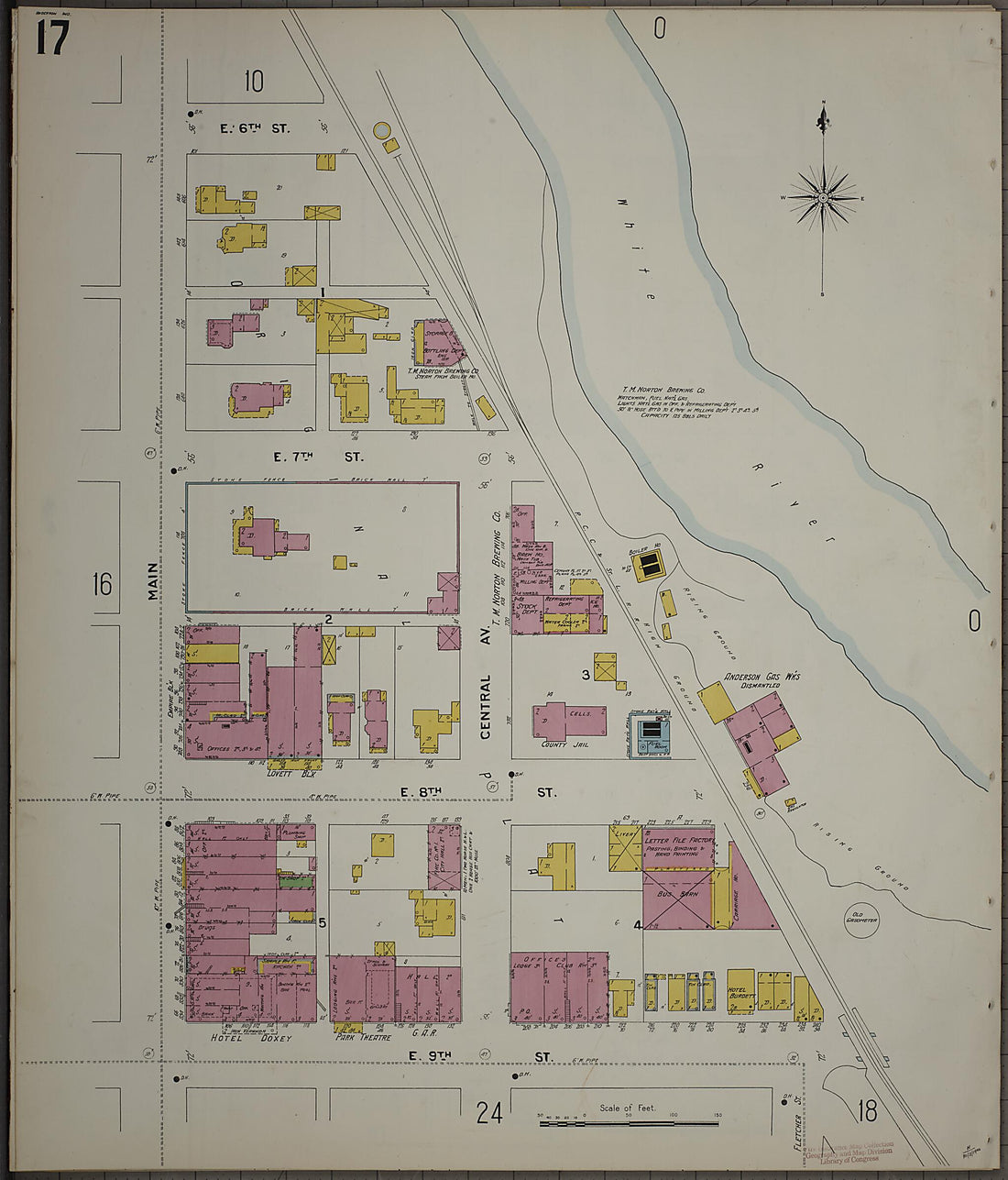 This old map of Anderson, Madison County, Indiana was created by Sanborn Map Company in 1900