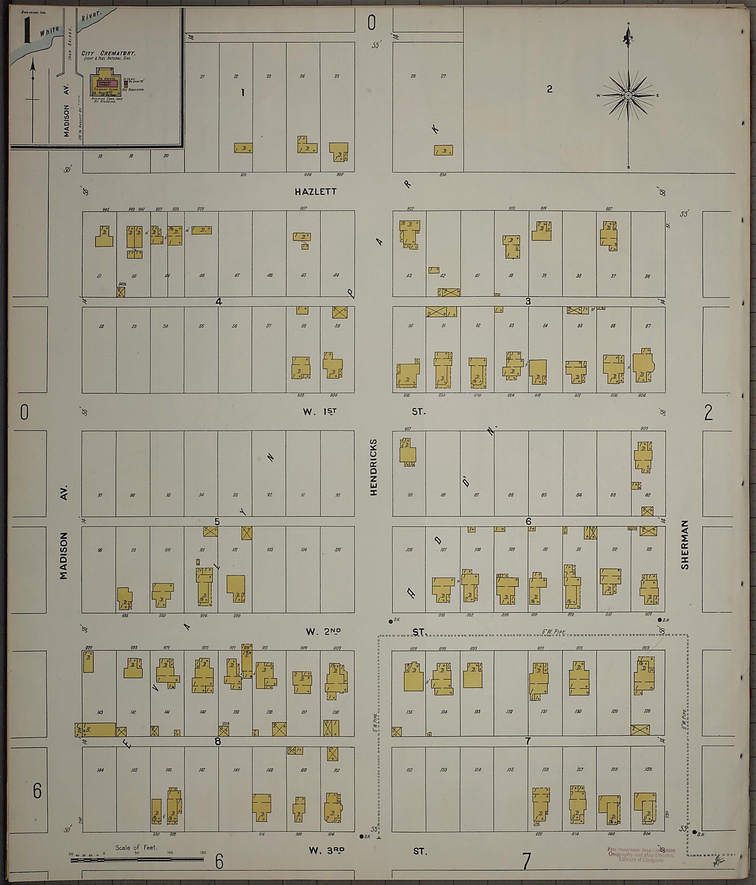 This old map of Anderson, Madison County, Indiana was created by Sanborn Map Company in 1900