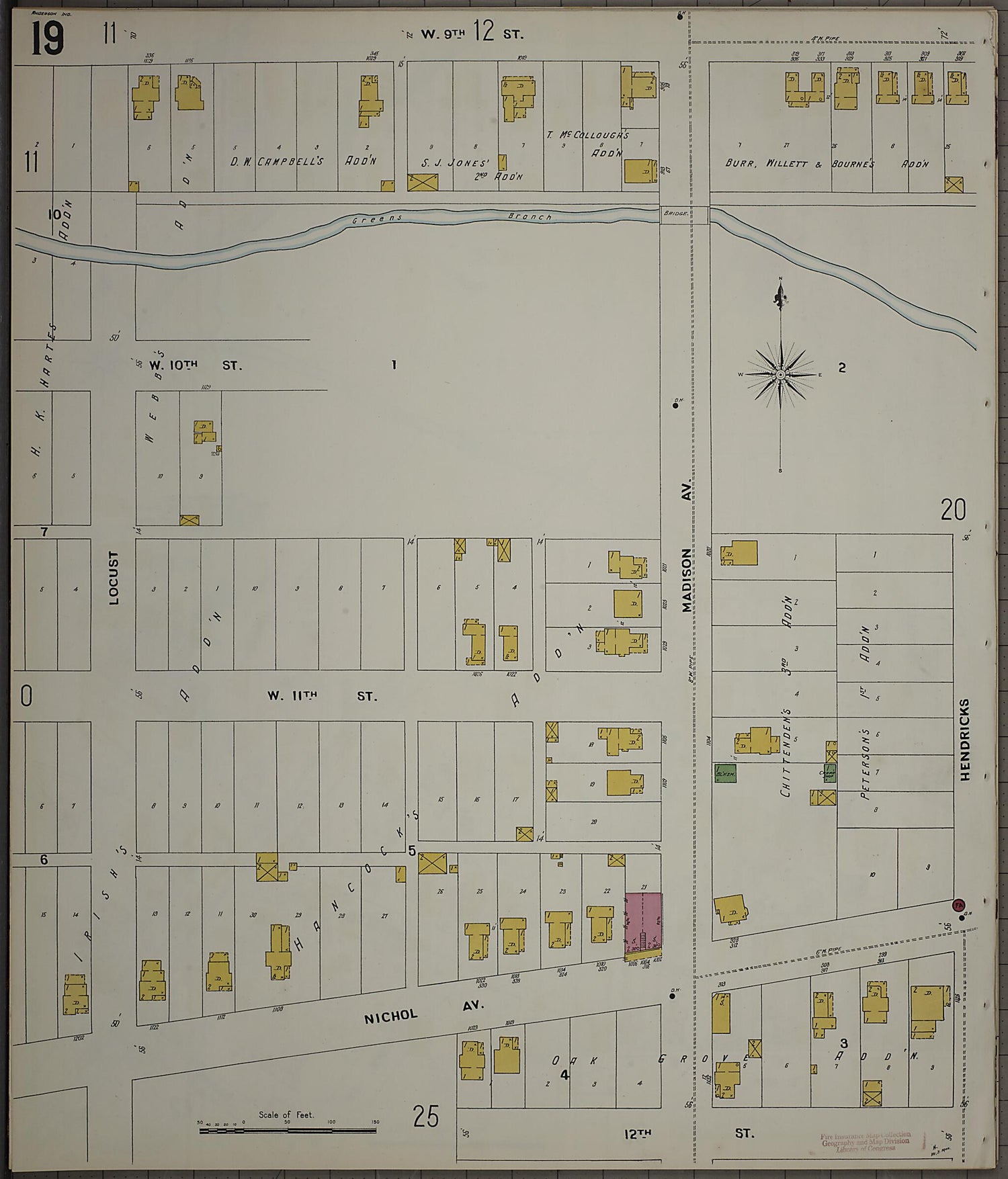 This old map of Anderson, Madison County, Indiana was created by Sanborn Map Company in 1900