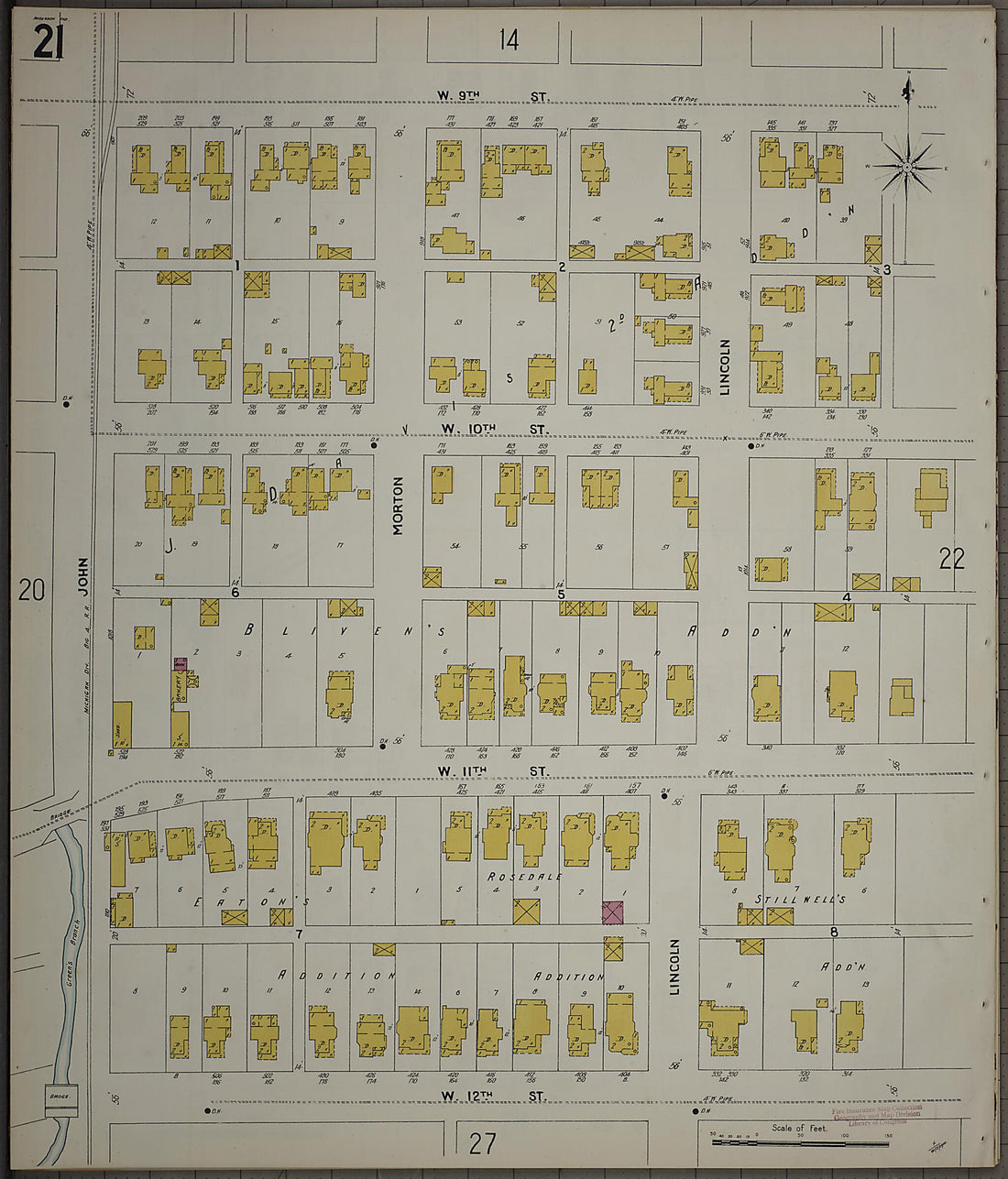 This old map of Anderson, Madison County, Indiana was created by Sanborn Map Company in 1900