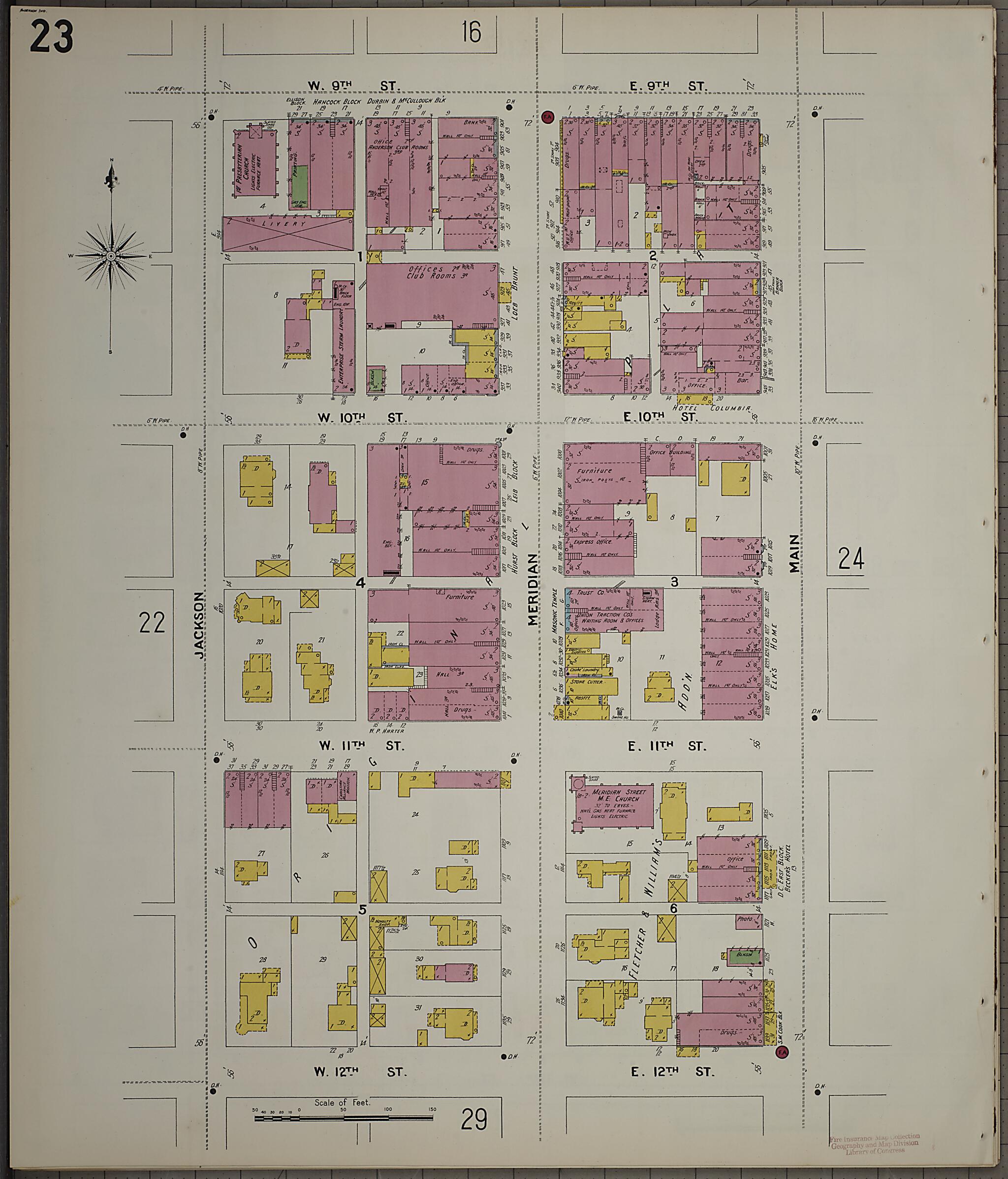 This old map of Anderson, Madison County, Indiana was created by Sanborn Map Company in 1900