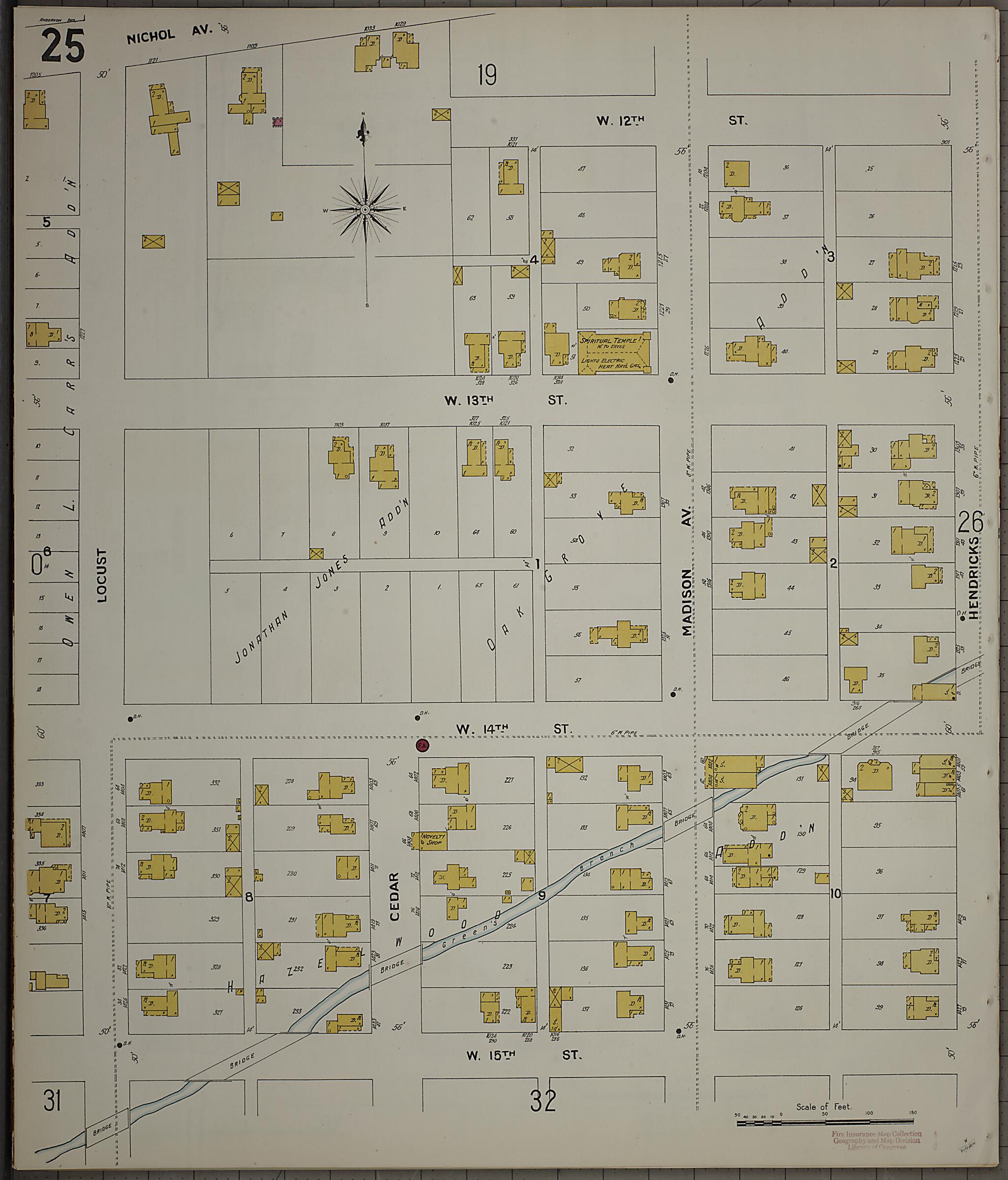 This old map of Anderson, Madison County, Indiana was created by Sanborn Map Company in 1900