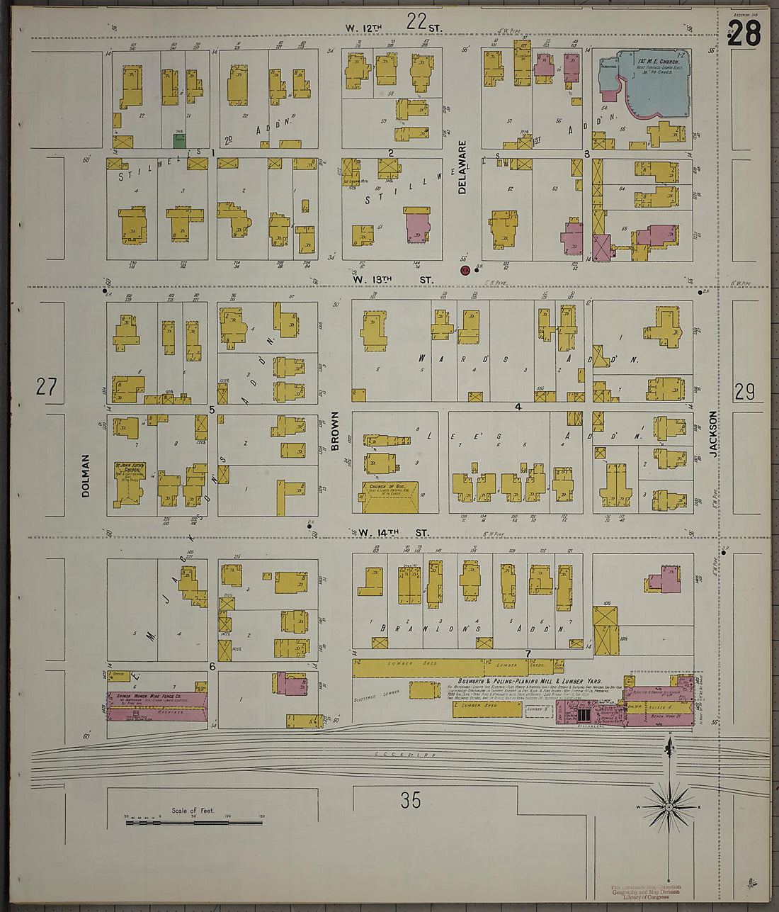 This old map of Anderson, Madison County, Indiana was created by Sanborn Map Company in 1900